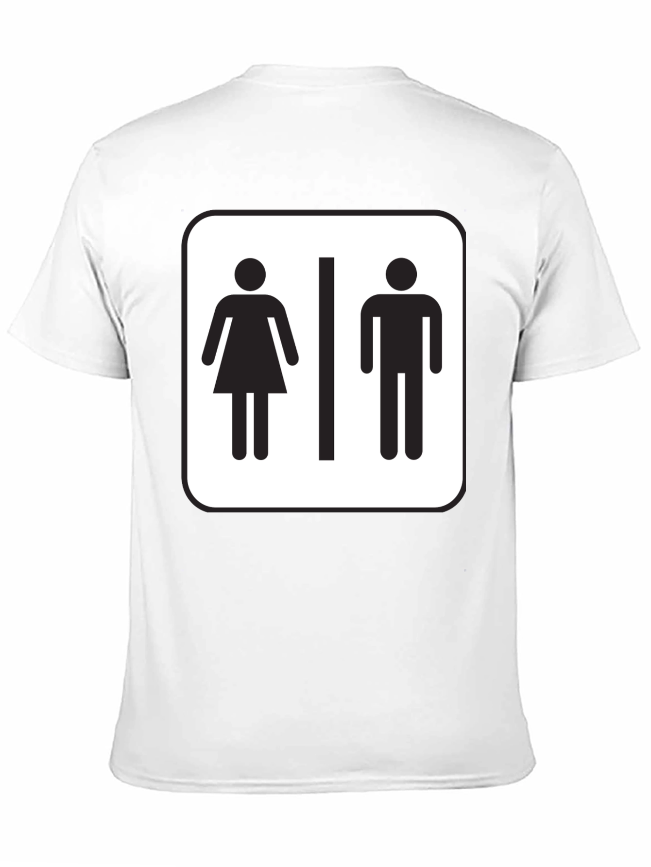 Black Unisex Restroom Sign Graphic Tee - Black Cotton Blend view 11