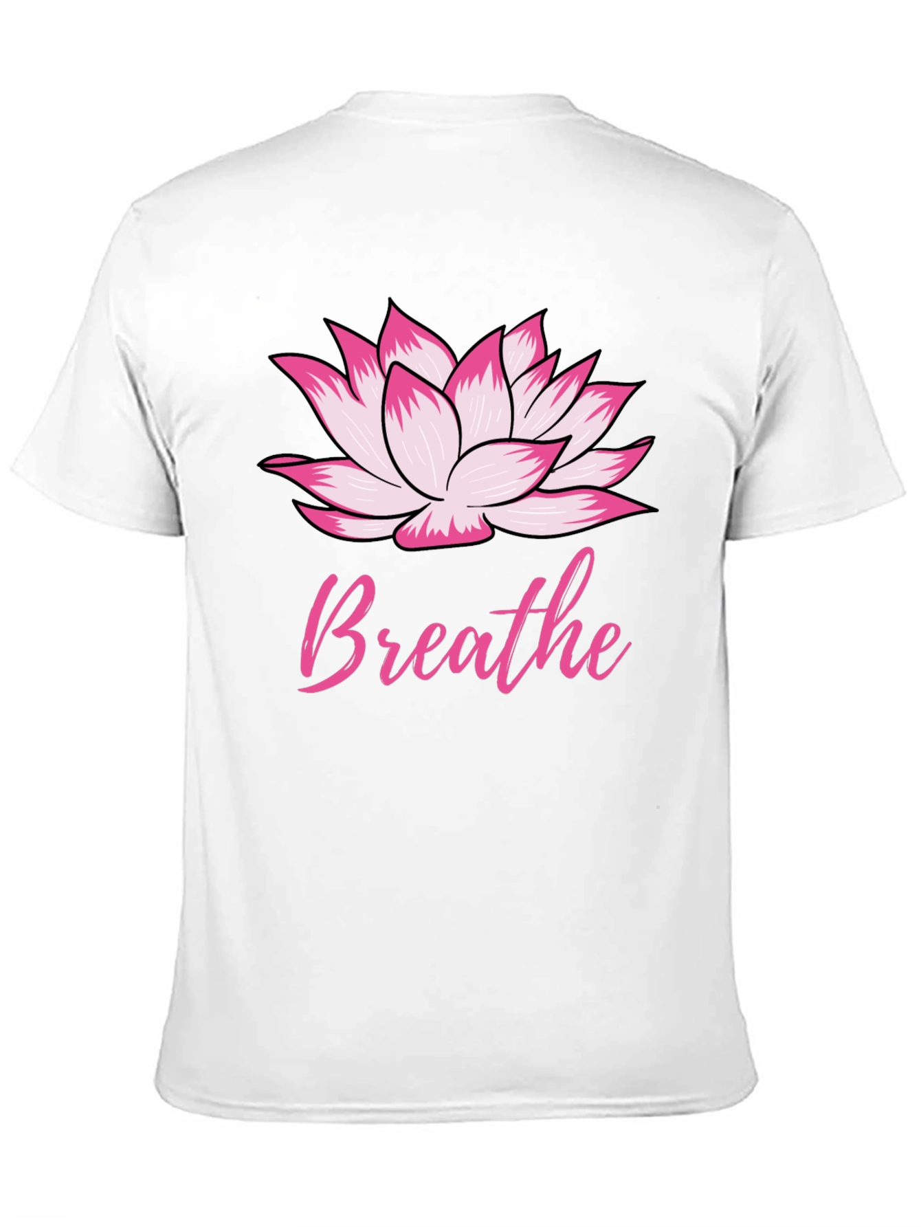 Black Breathe Lotus Flower Graphic Tee view 11