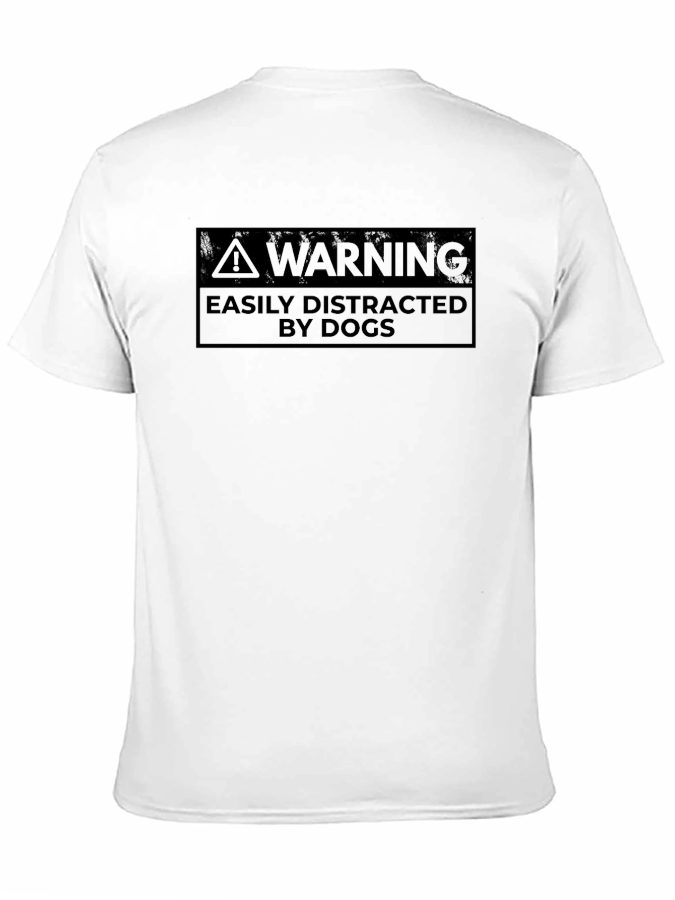 Black Easily Distracted By Dogs Warning T-Shirt view 11