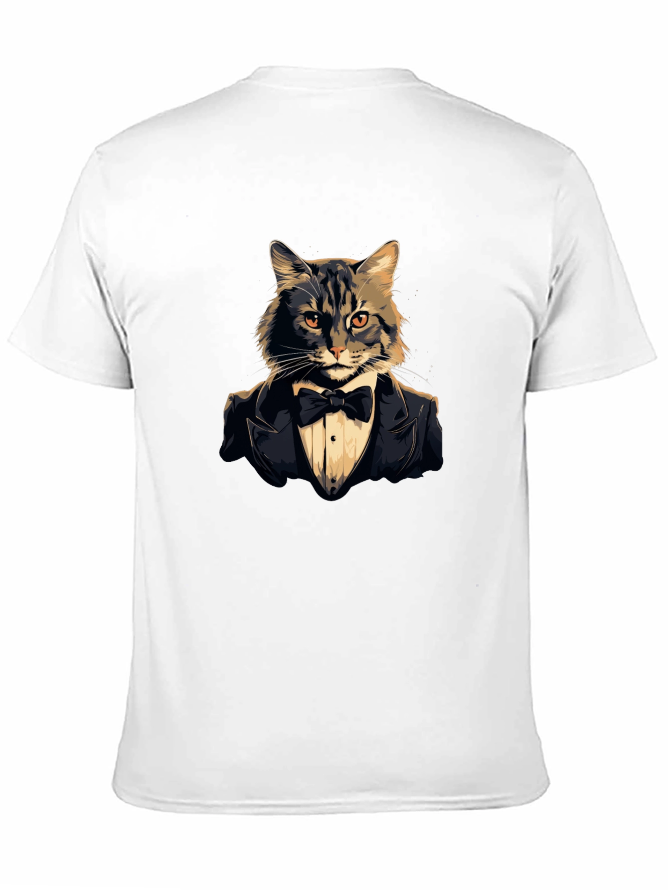 Black Dapper Cat Tuxedo T-Shirt - Cool Feline Formal Wear Tee view 11