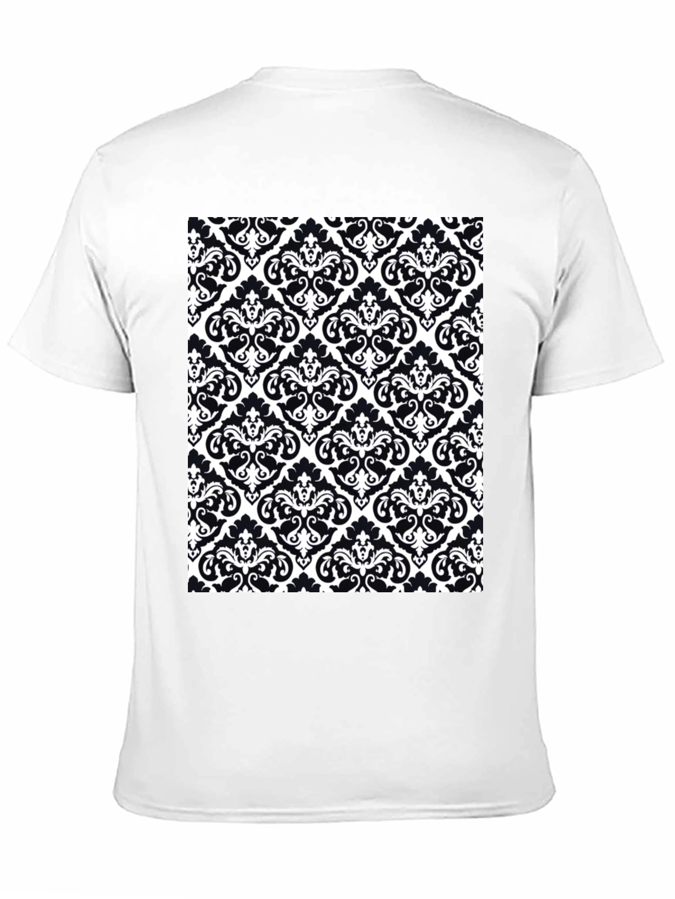 Black Stylish Black T-Shirt with Ornate Pattern Print view 11