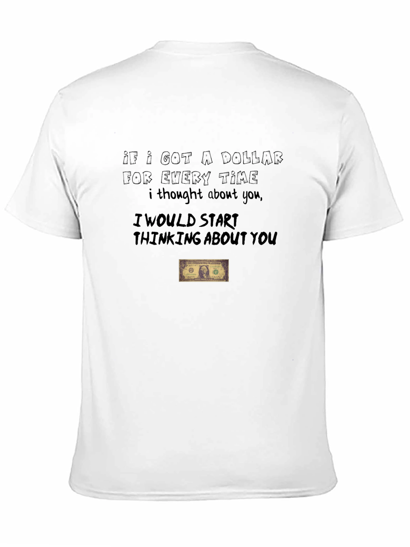 Black Funny Dollar Thought T-Shirt view 11