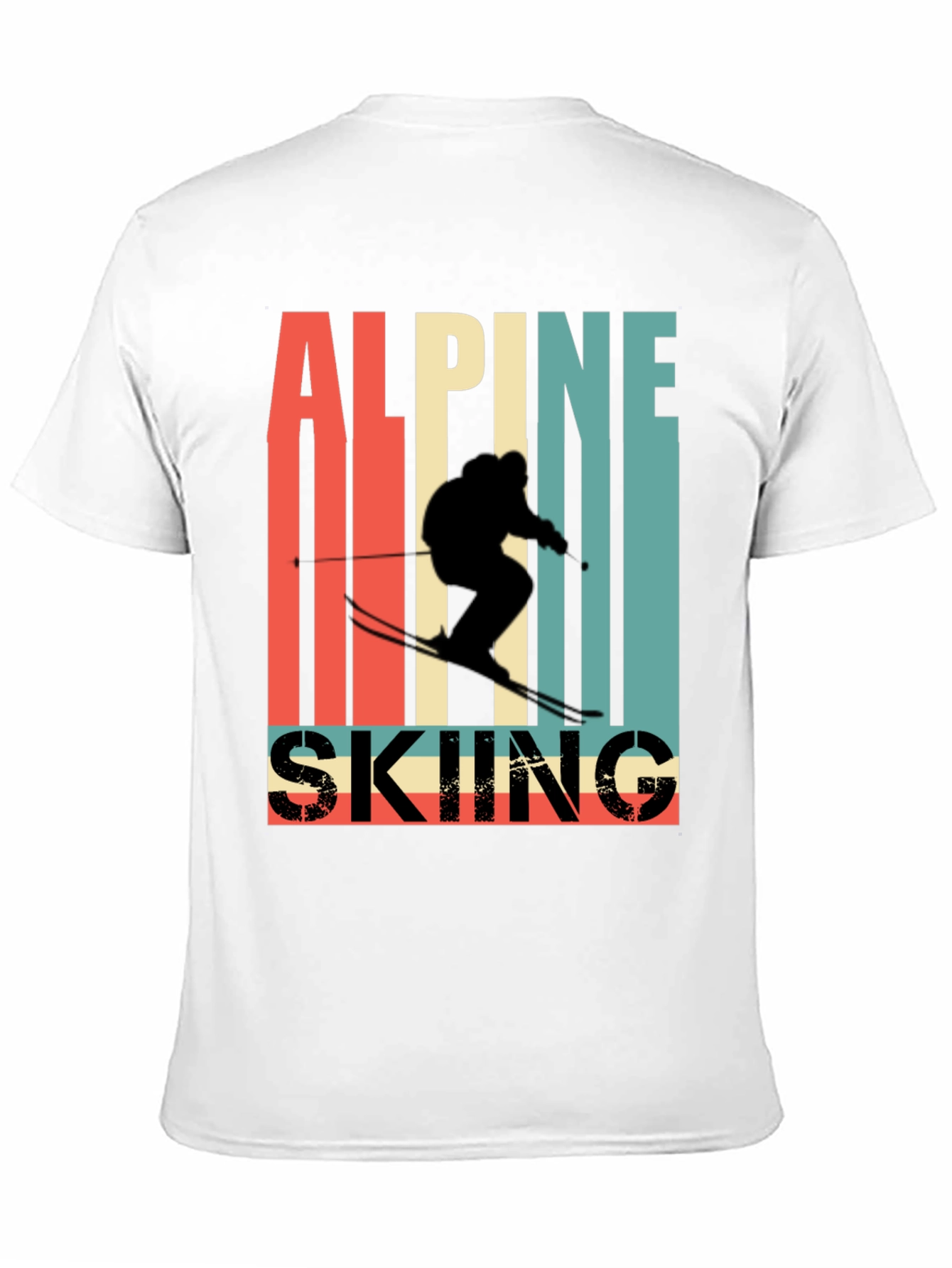 Black Alpine Skiing Retro T-Shirt view 11