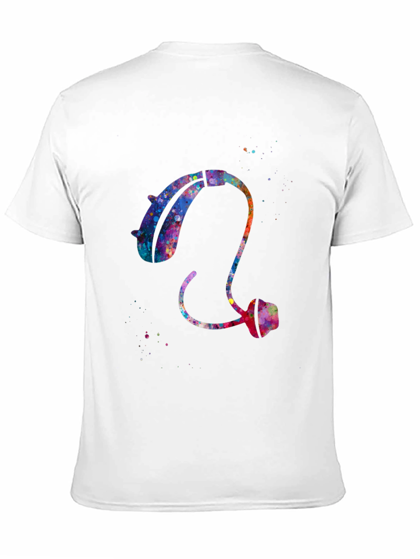 Black Watercolor Hearing Aid Tee - Black view 11