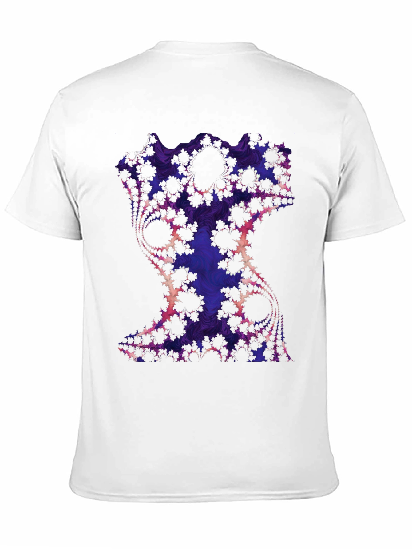 Black Fractal Art Graphic Tee - Black Cotton Blend view 11
