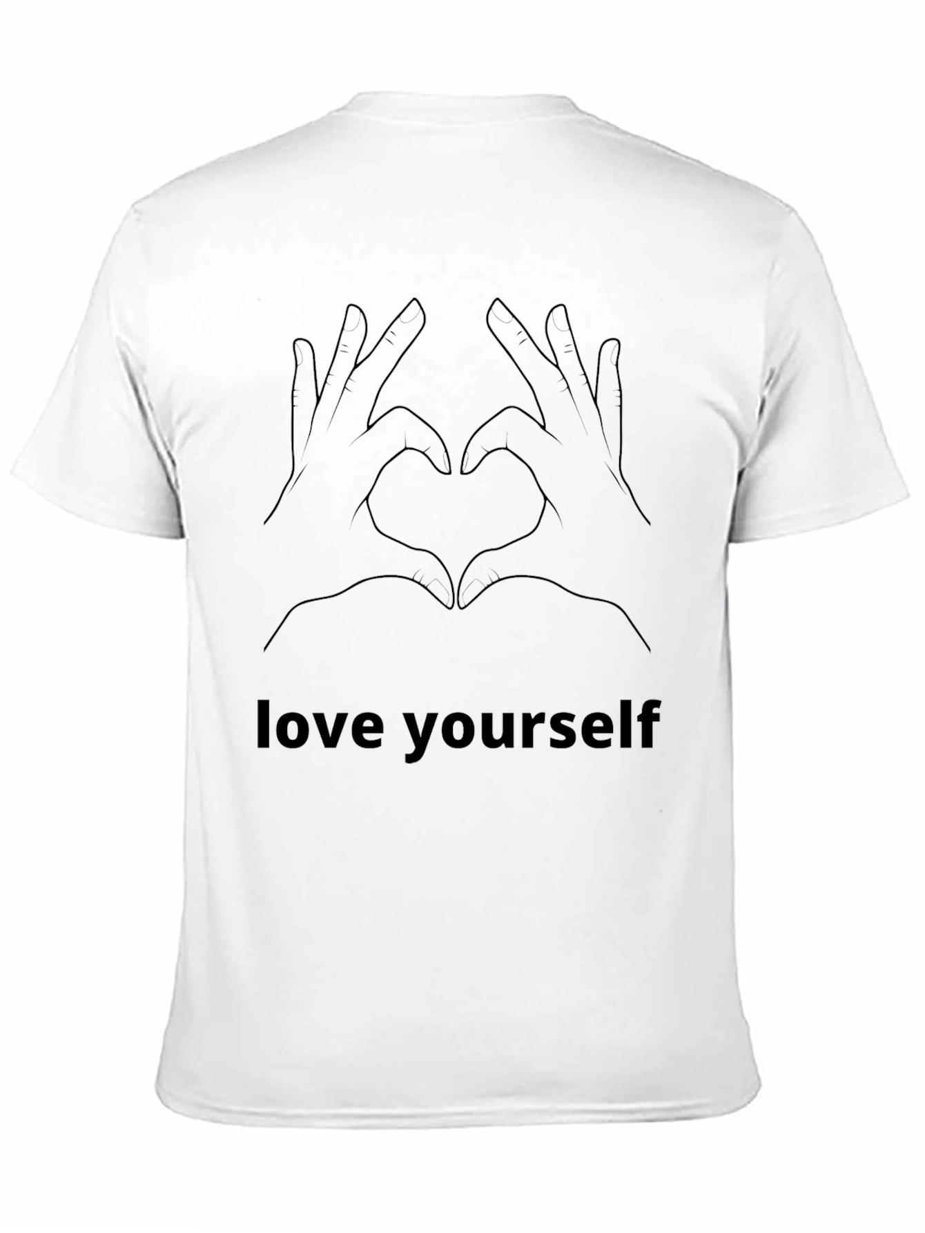 Black Love Yourself Hand Heart Graphic Tee - Black view 11