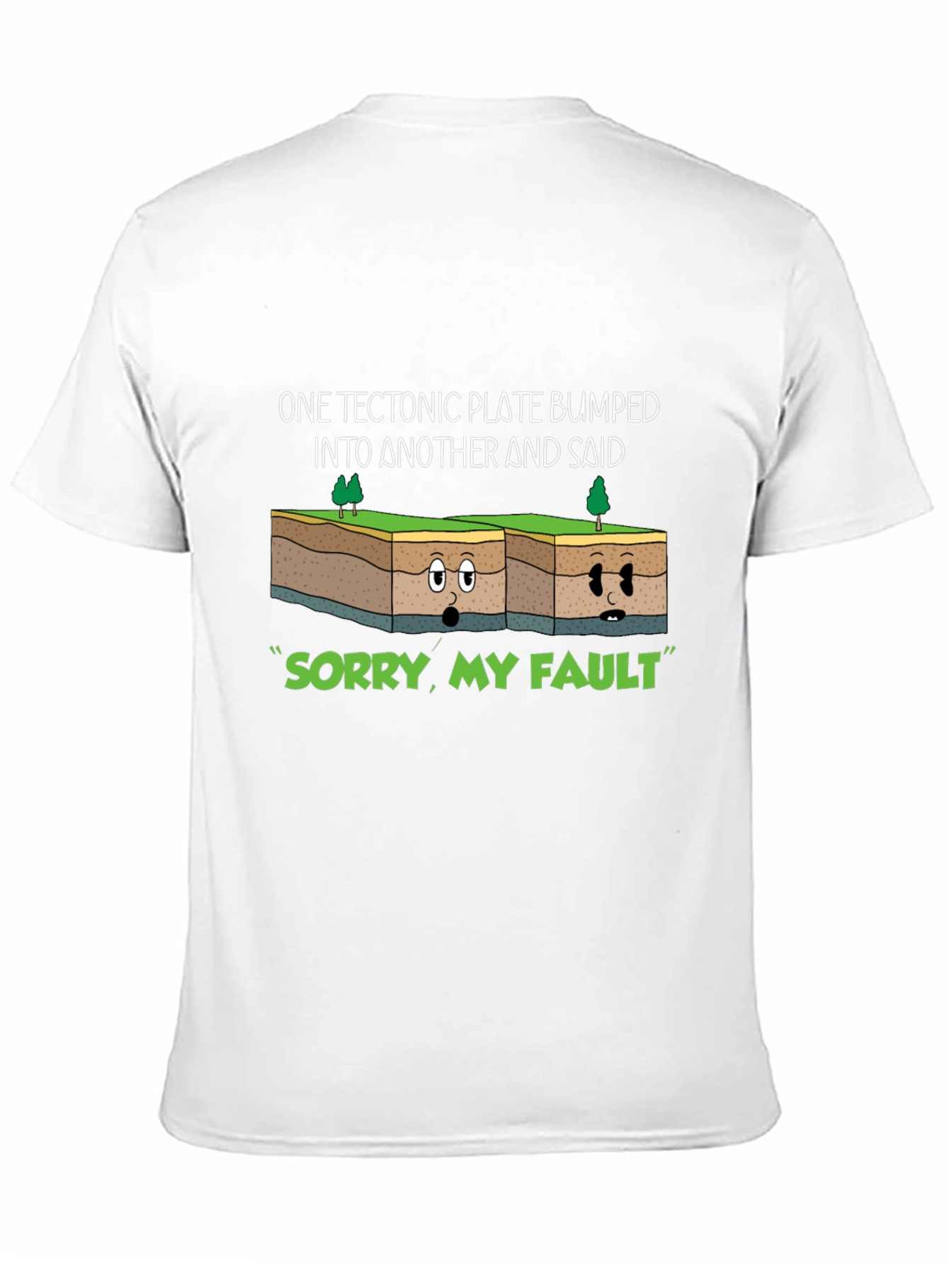Black Tectonic Plate Fault Humor Graphic Tee view 11