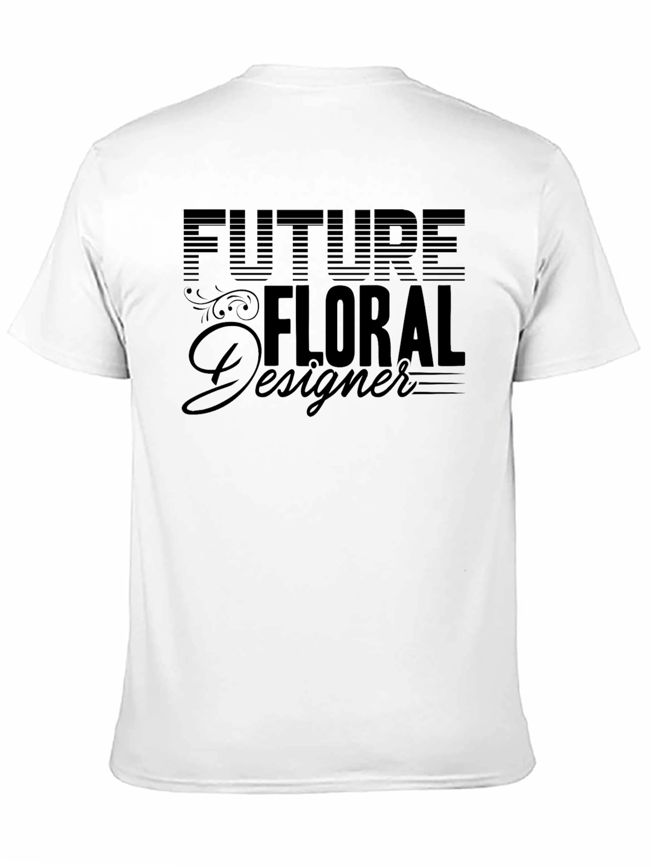 Black Future Floral Designer Black T-Shirt view 11