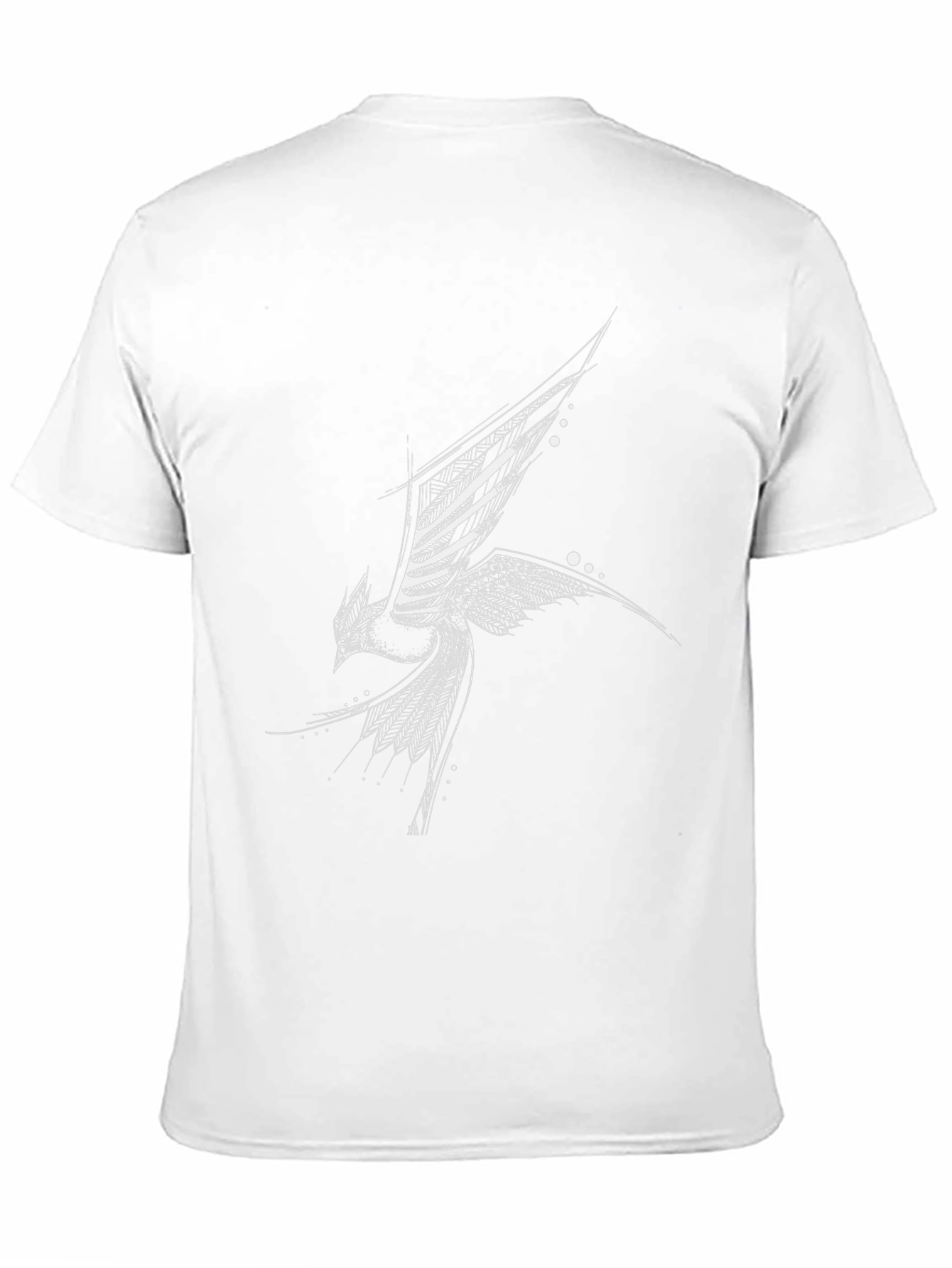 Black Abstract Bird Black T-Shirt view 11