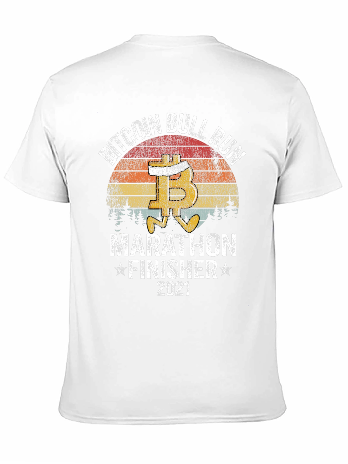 Black Bitcoin Bull Run Marathon Finisher 2021 Black T-Shirt view 11