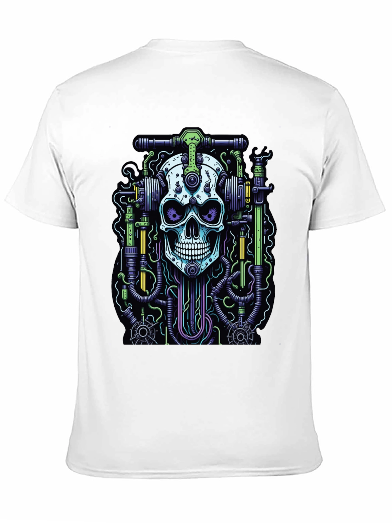 Black Skull Mechanic Graphic T-Shirt view 11
