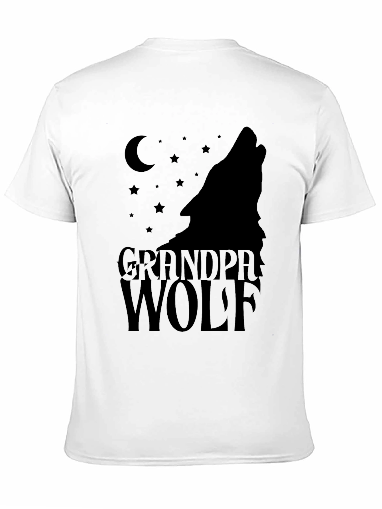 Black Grandpa Wolf T-Shirt - Men's Black Graphic Tee view 11