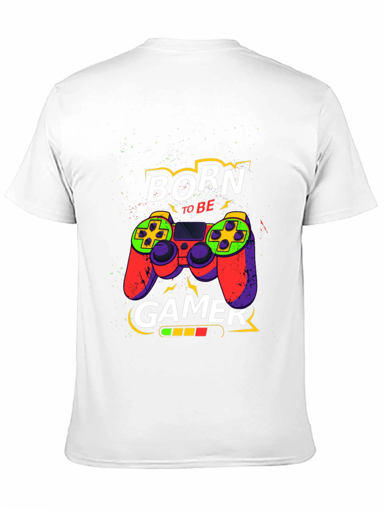 Black Born To Be Gamer Black T-Shirt view 11