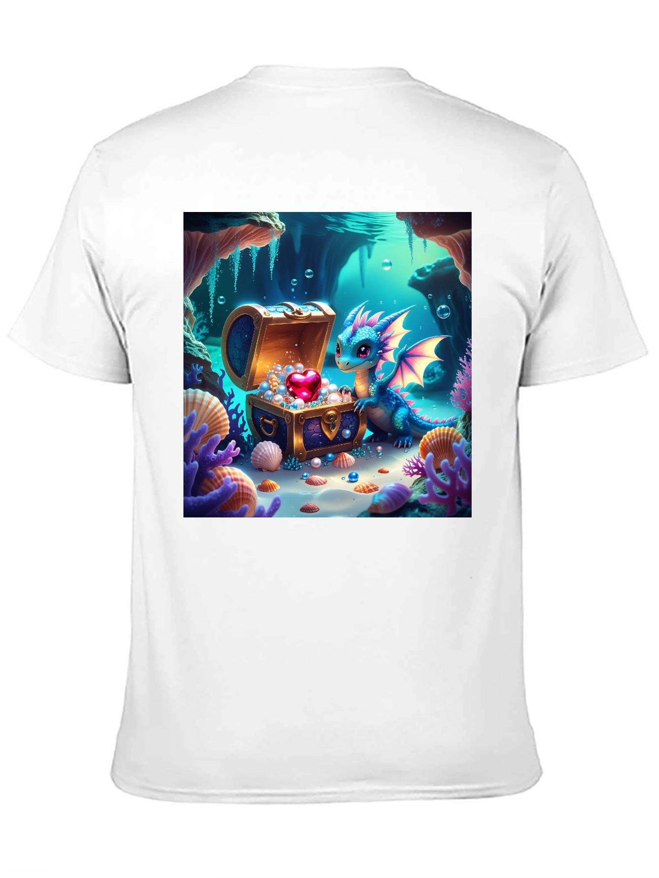 Black Dragon's Treasure T-Shirt - Fantasy Art view 11
