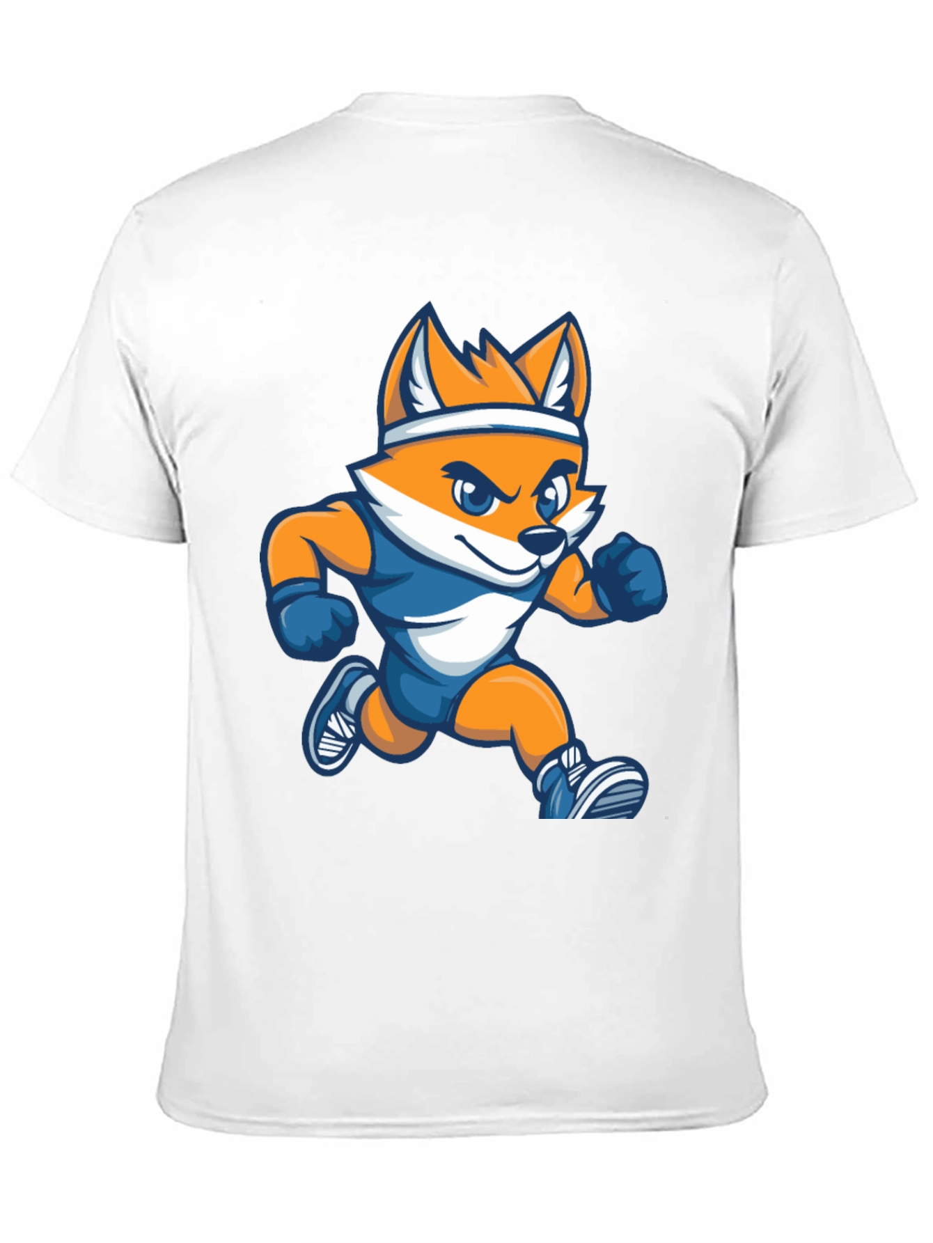 Black Running Fox Cartoon Black Tee view 11