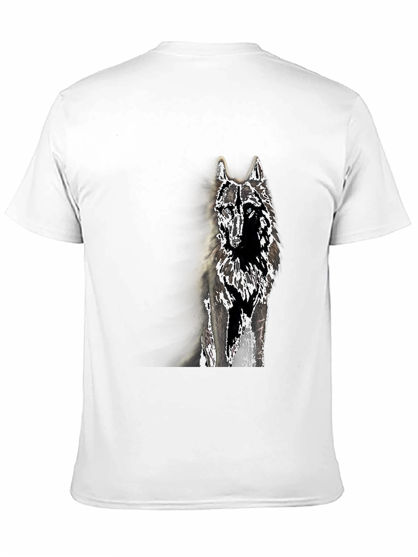 Black Wolf Graphic Tee - Black Cotton Blend T-Shirt view 11