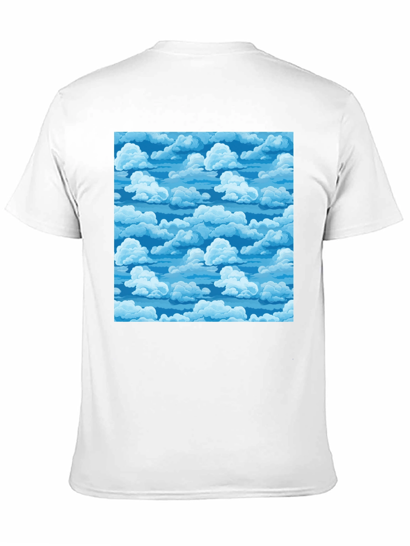 Black Sky Cloud Pattern Tee - Black Cotton Blend T-Shirt view 11