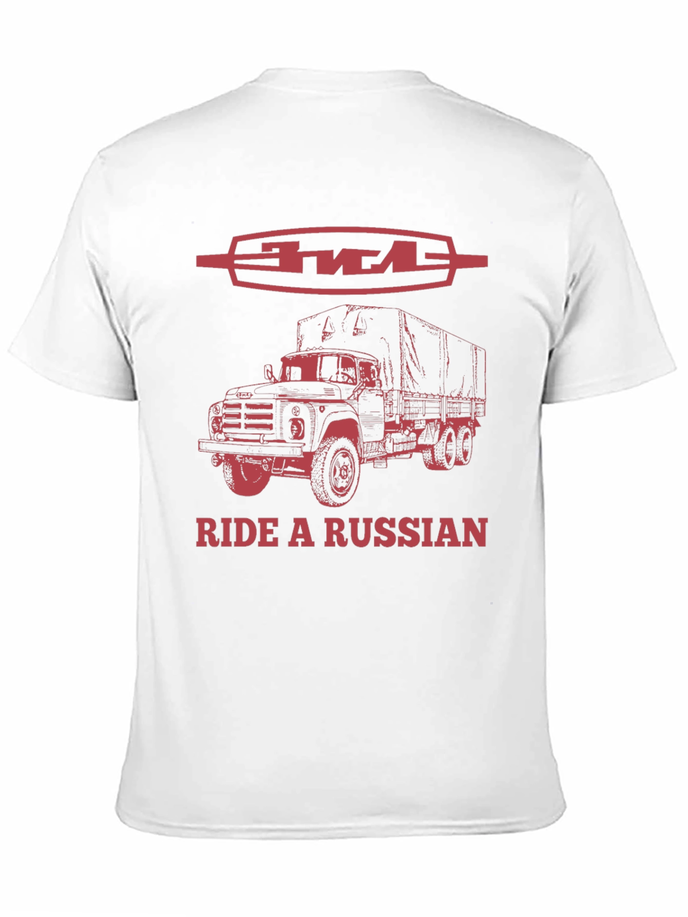 Black Ride a Russian Truck T-Shirt - Classic Design view 11