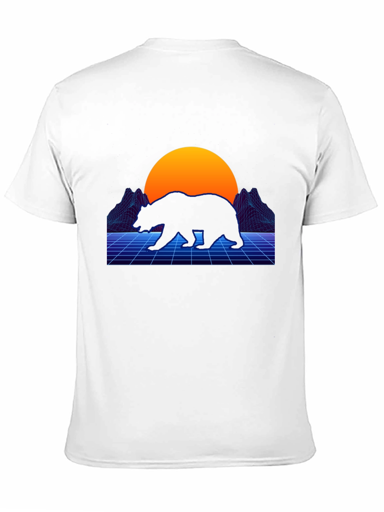 Black Retro Bear T-Shirt - Synthwave Style view 11