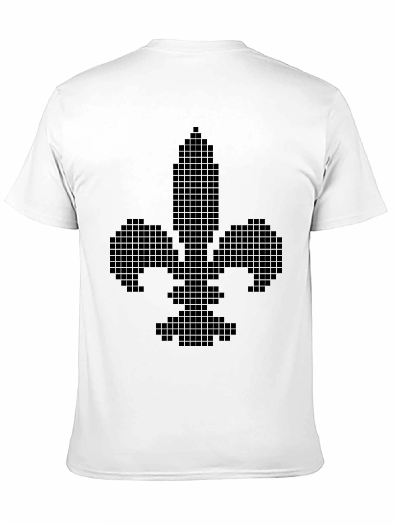 Black Pixel Fleur-de-lis Black T-Shirt view 11