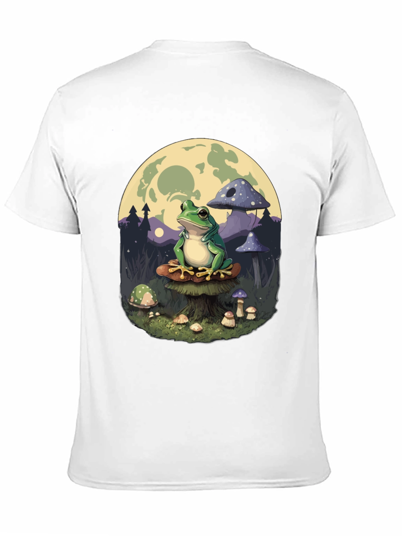 Black Frog on Mushroom T-Shirt - Whimsical Design view 11