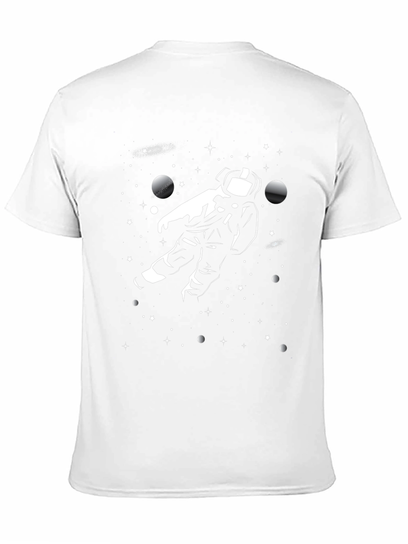 Black Astronaut in Space Graphic Tee - Black Cotton T-Shirt view 11