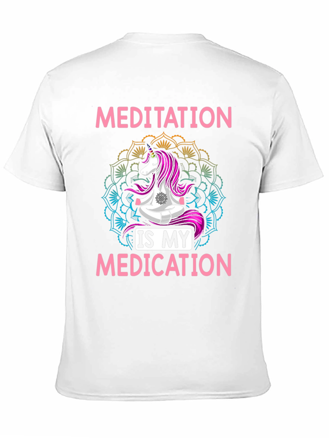 Black Meditation is My Medication Unicorn T-Shirt view 11