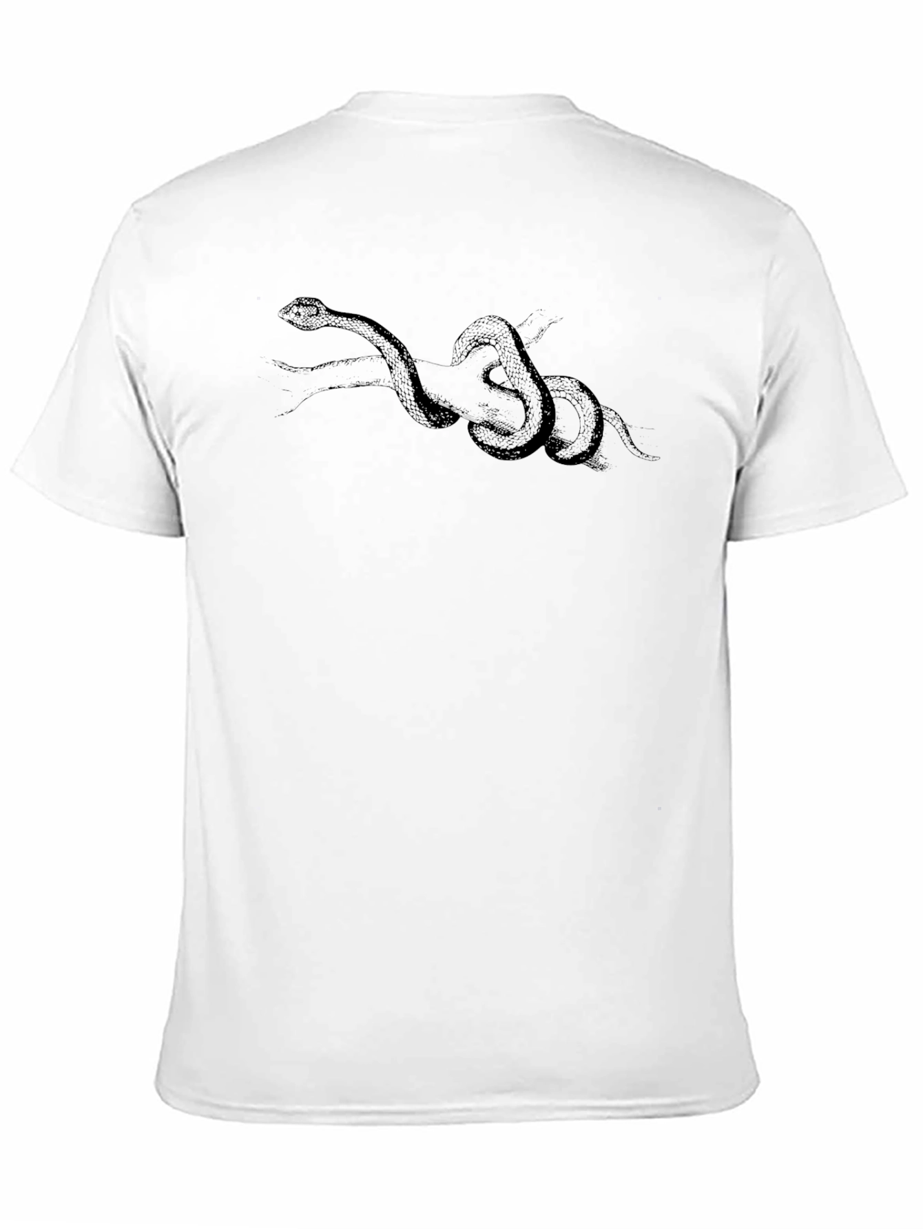 Black Men's Black Graphic Tee - Snake Design view 11