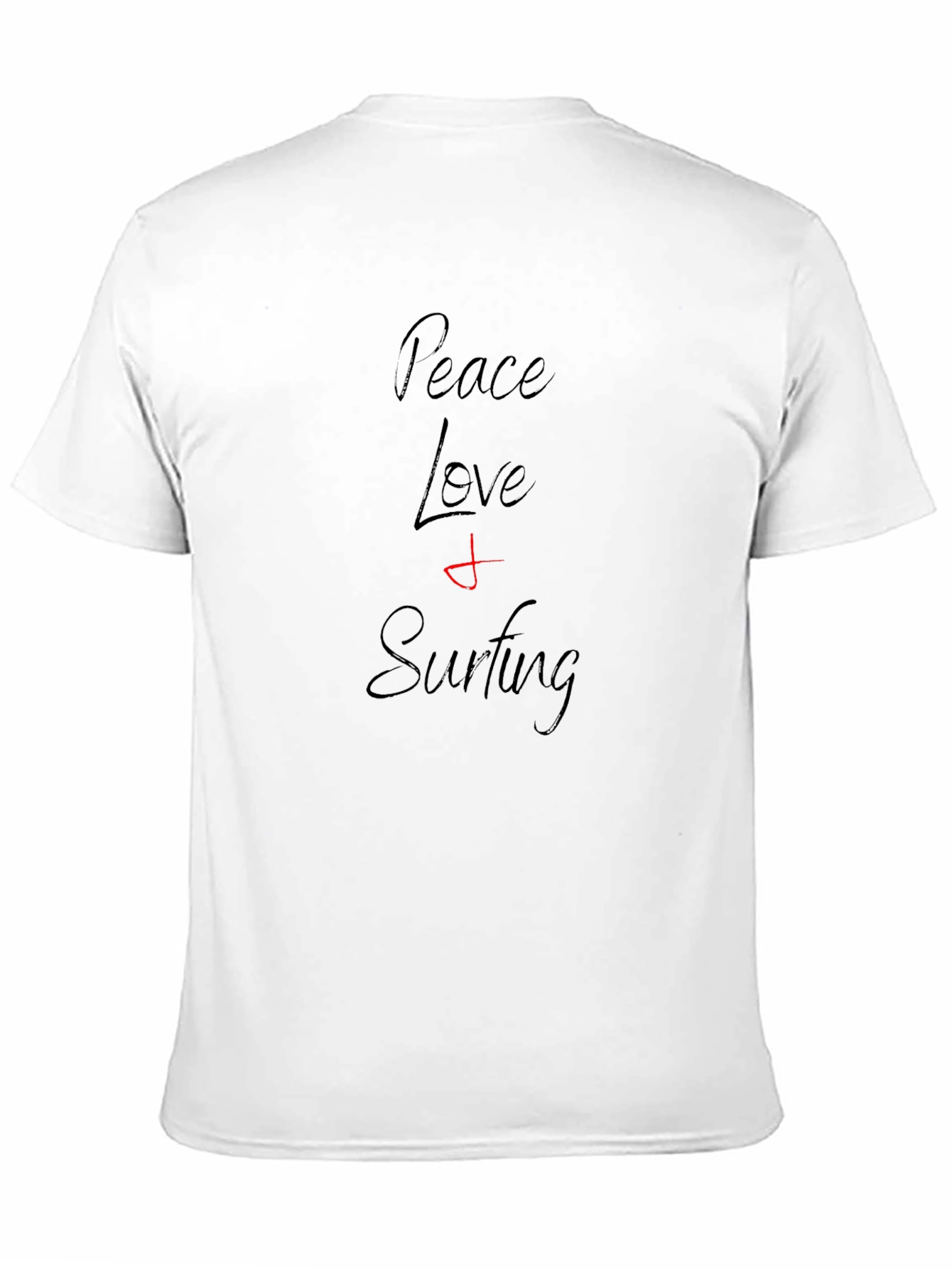 Black Peace Love Surfing Black T-Shirt view 11