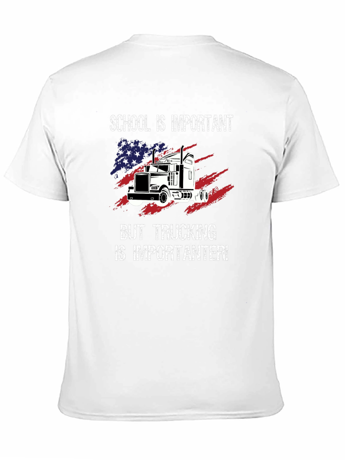 Black Trucker T-Shirt: School vs. Trucking Humor Tee view 11