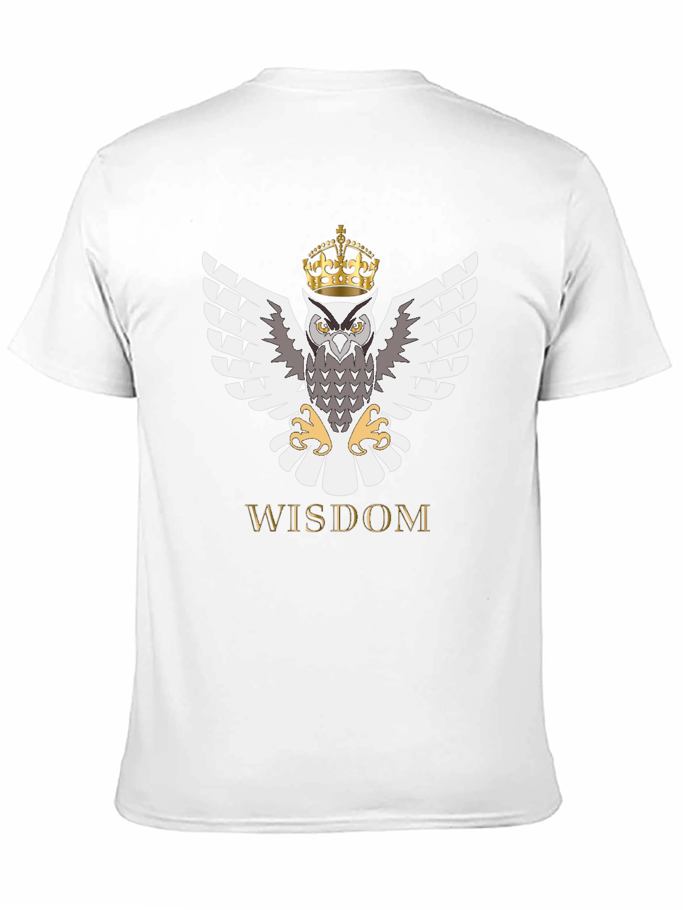 Black Wisdom Owl King Crown T-Shirt - Black view 11