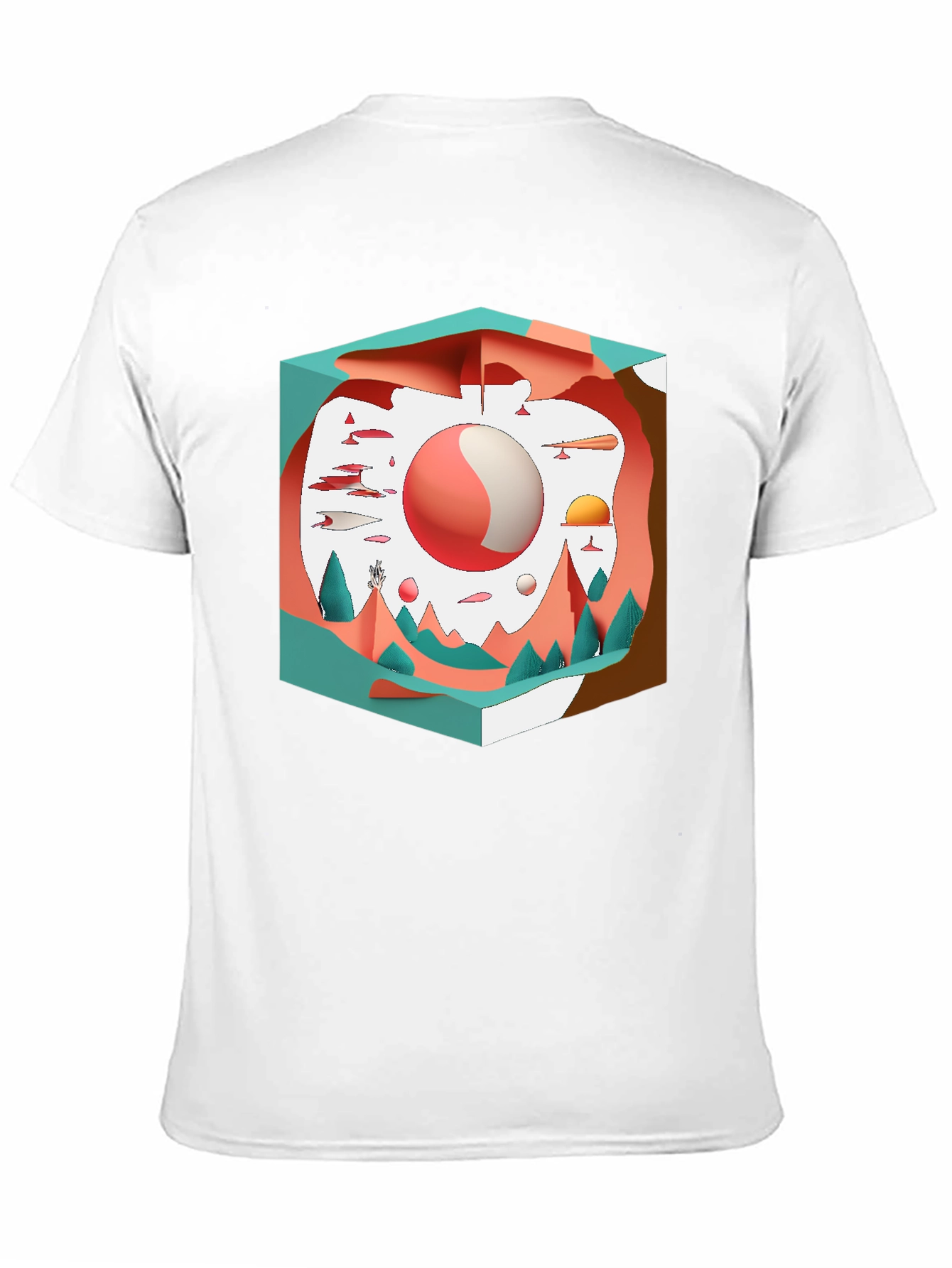 Black Abstract Landscape Graphic Tee - Black Cotton view 11