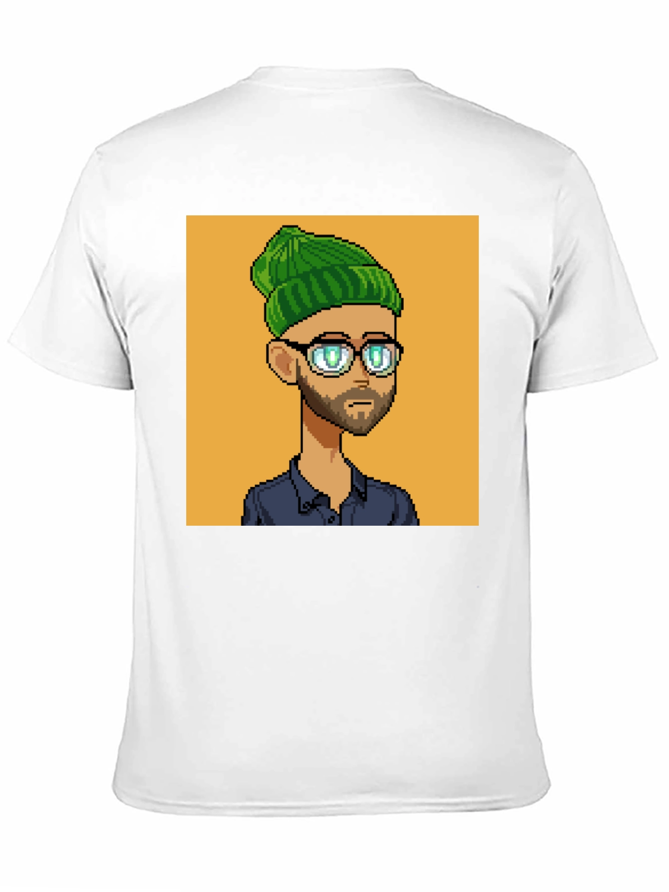 Black Pixel Art Portrait Black T-Shirt view 11