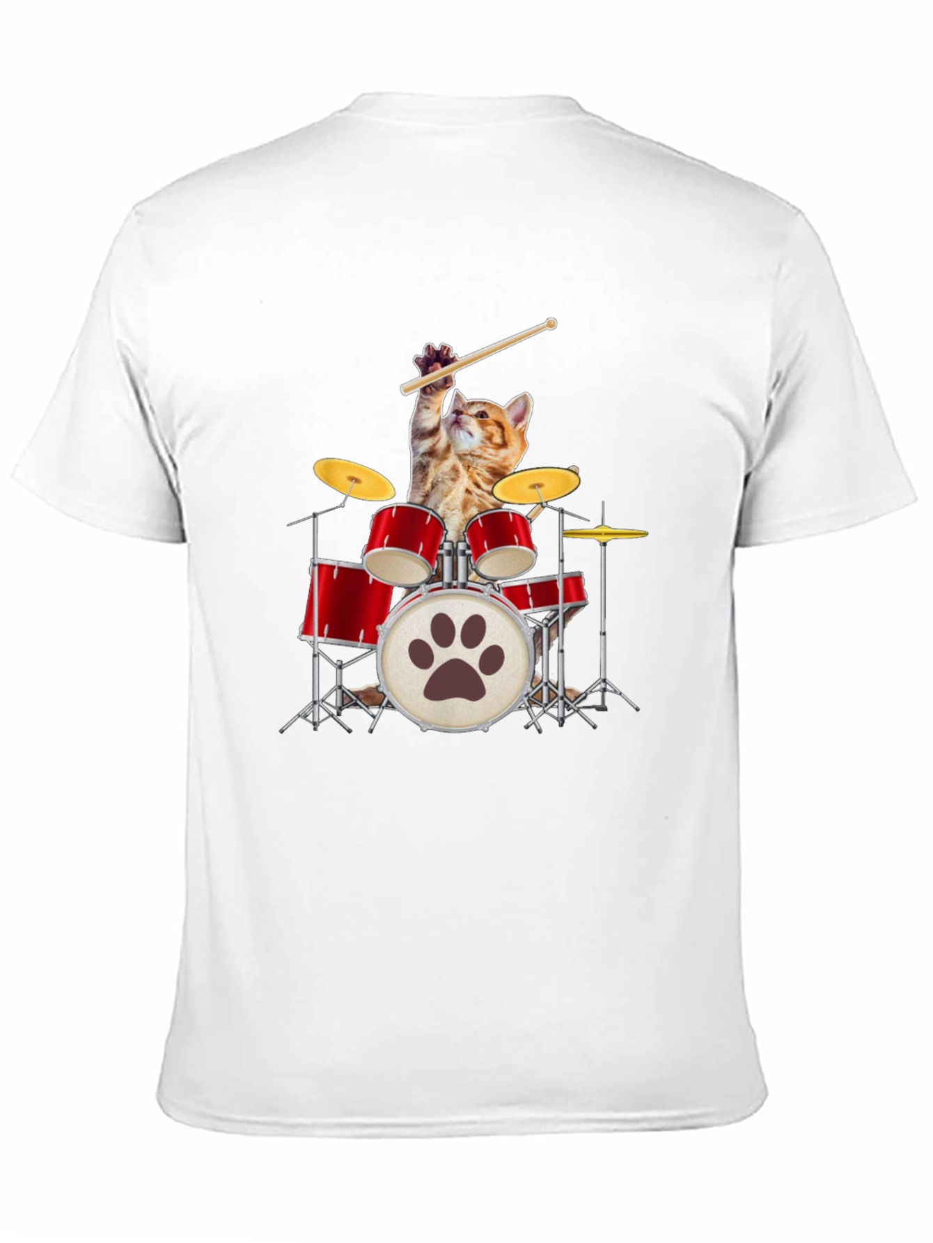 Black Cat Drummer T-Shirt - Rock Out in Style! view 11