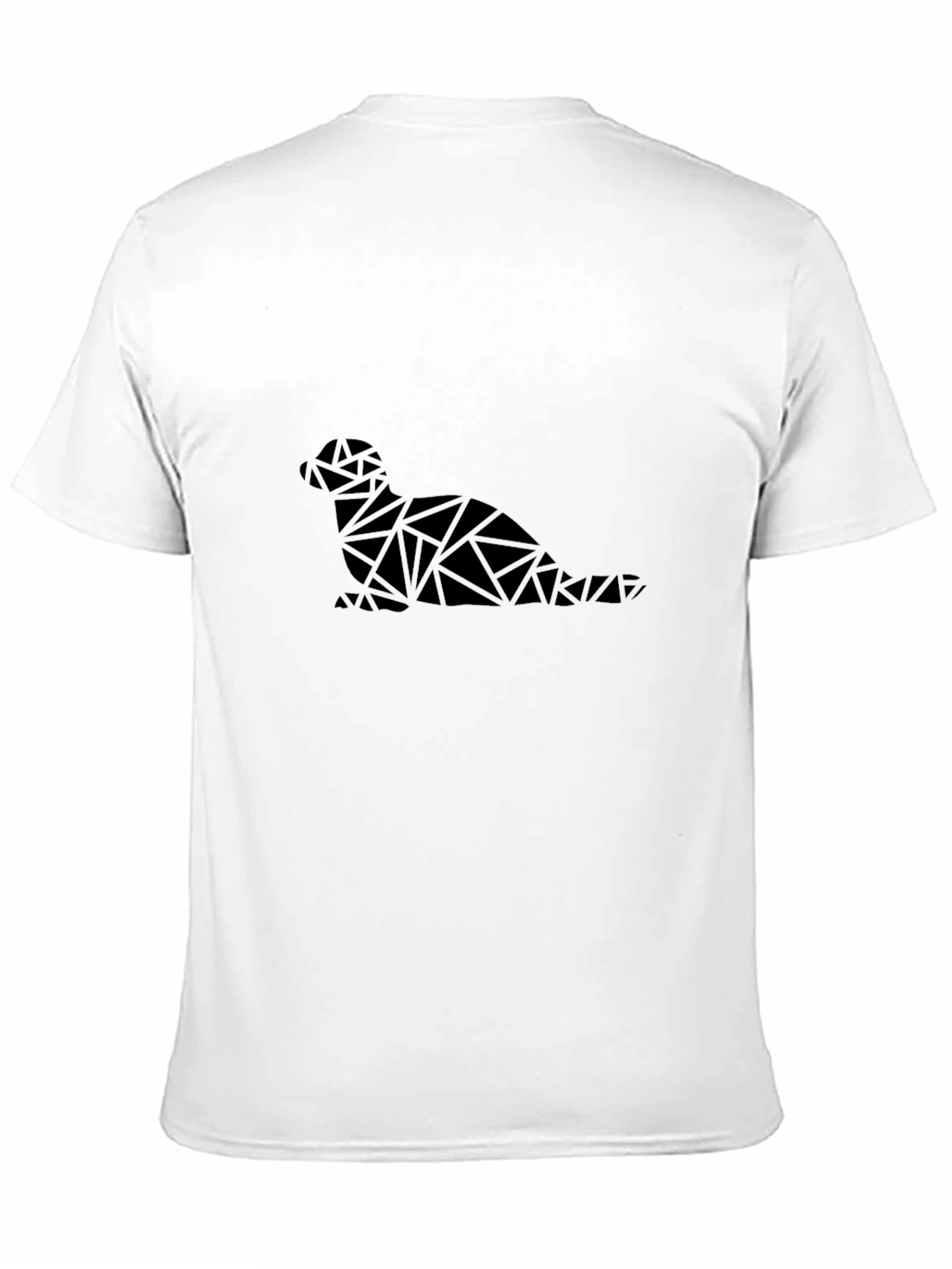 Black Geometric Seal Graphic Black T-Shirt view 11