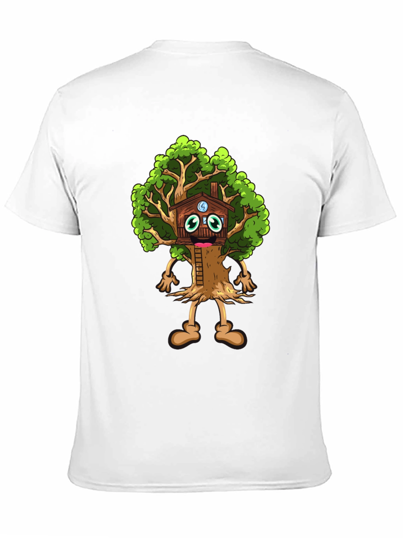Black Cartoon Tree House T-Shirt - Unique Graphic Tee view 11