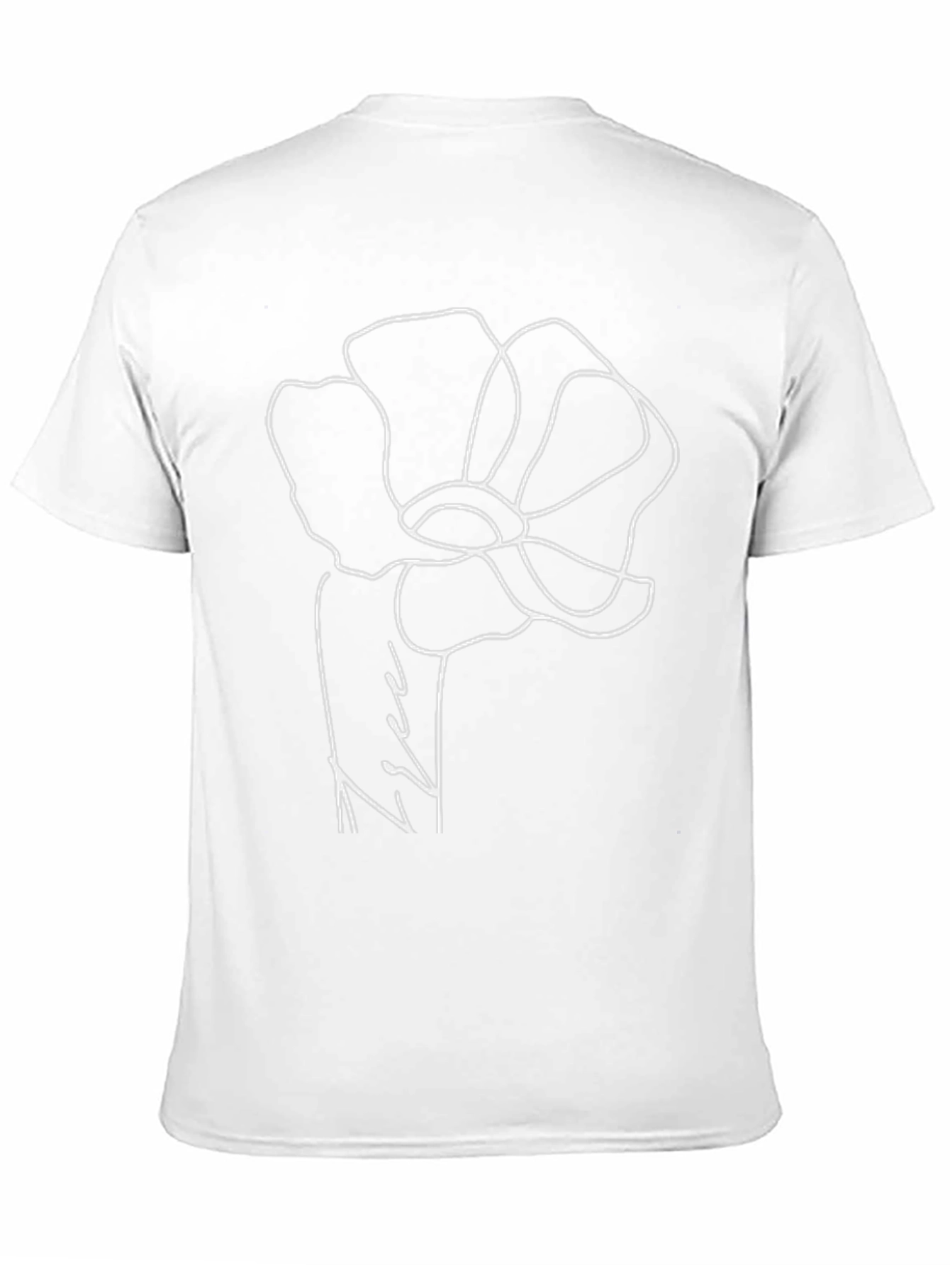 Black Minimalist Flower Graphic Black T-Shirt view 11