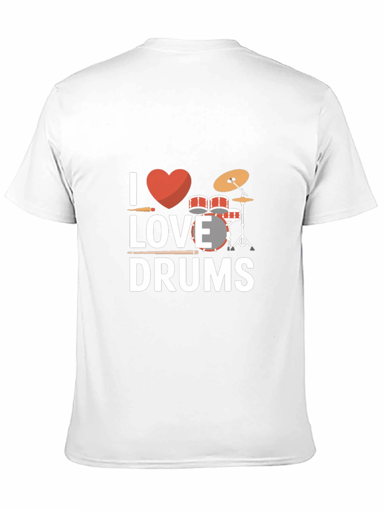 Black I Love Drums T-Shirt - Musician Tee view 11