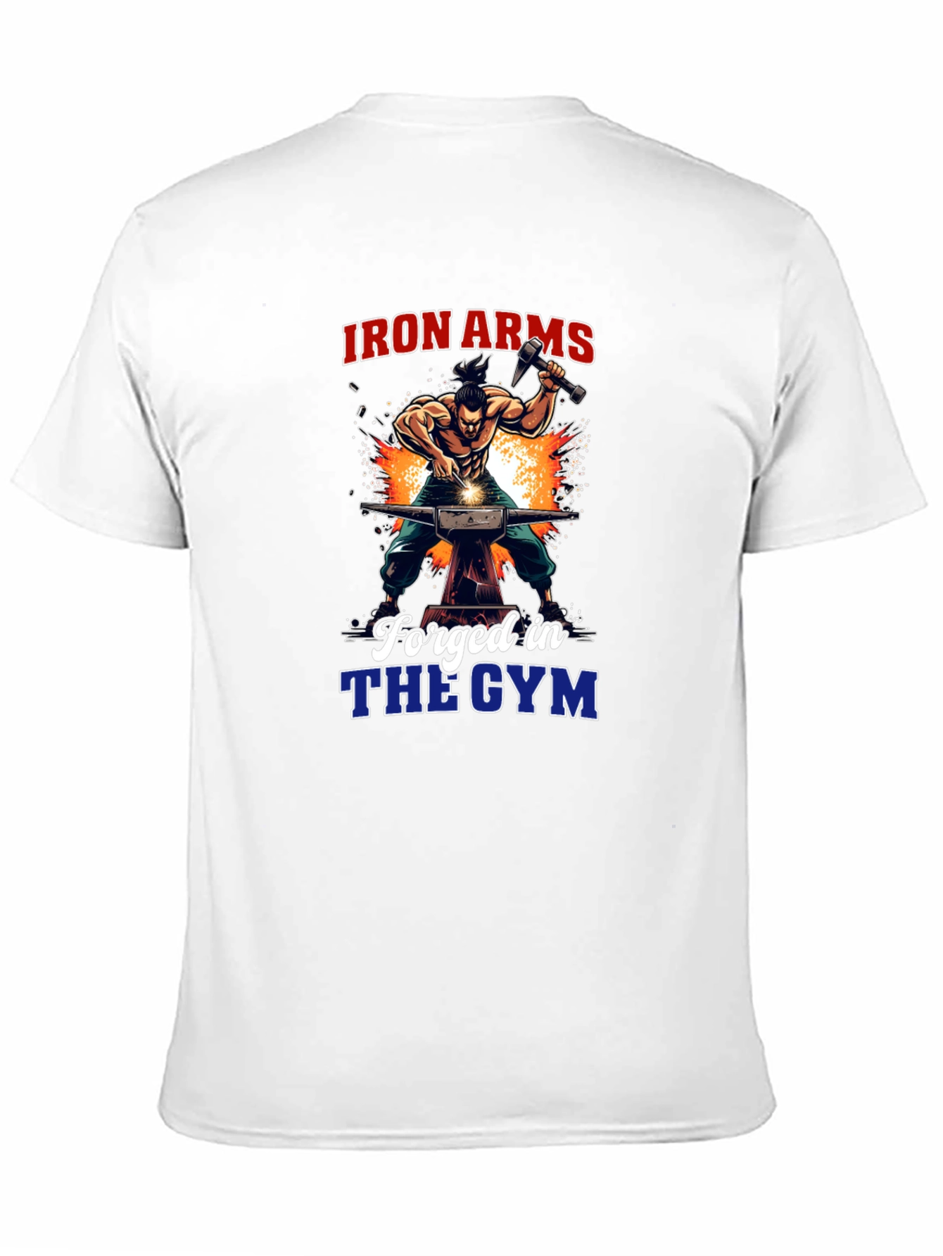 Black Iron Arms Forged in the Gym Black T-Shirt view 11