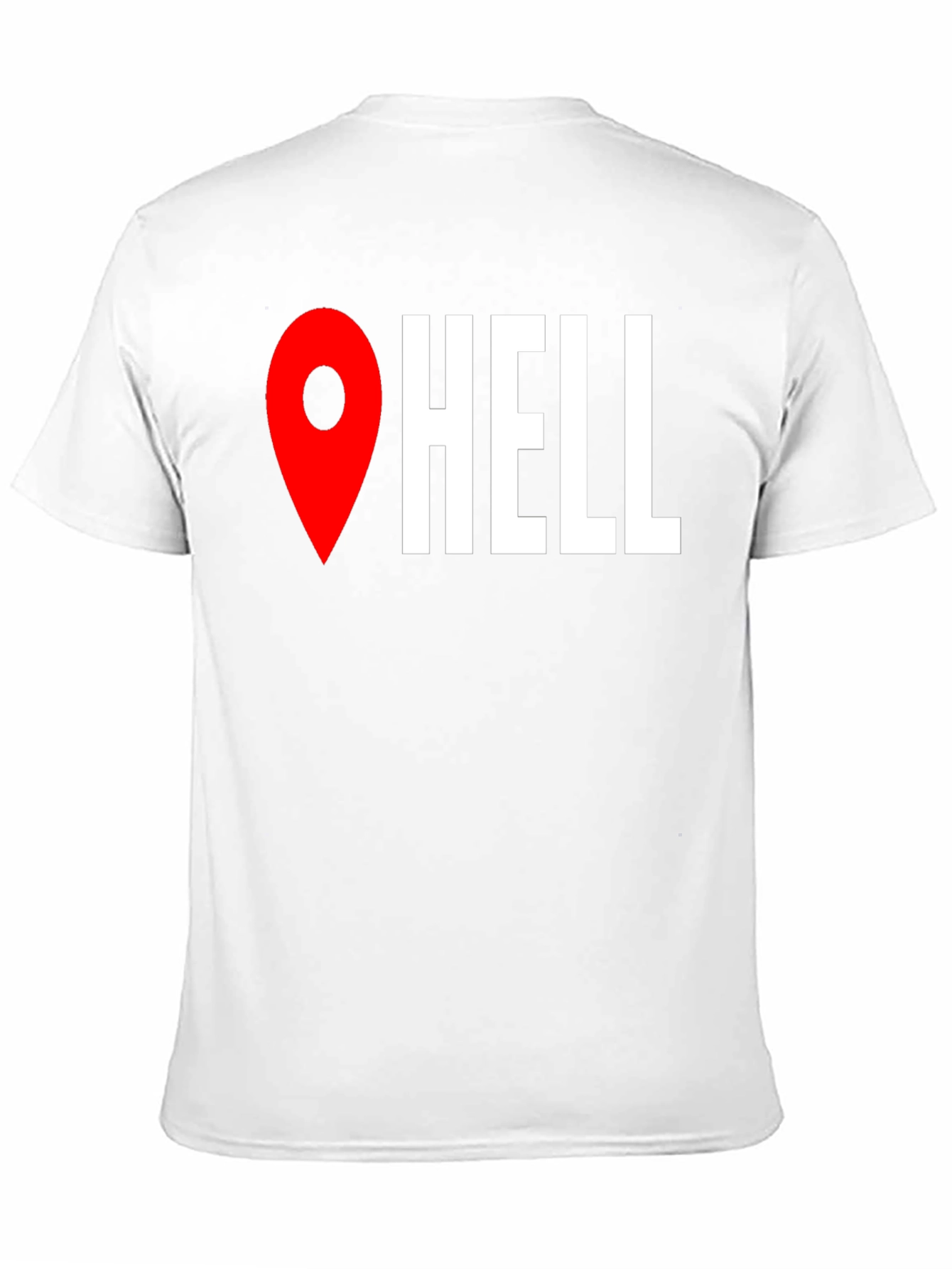 Black Funny Hell Location Pin T-Shirt view 11