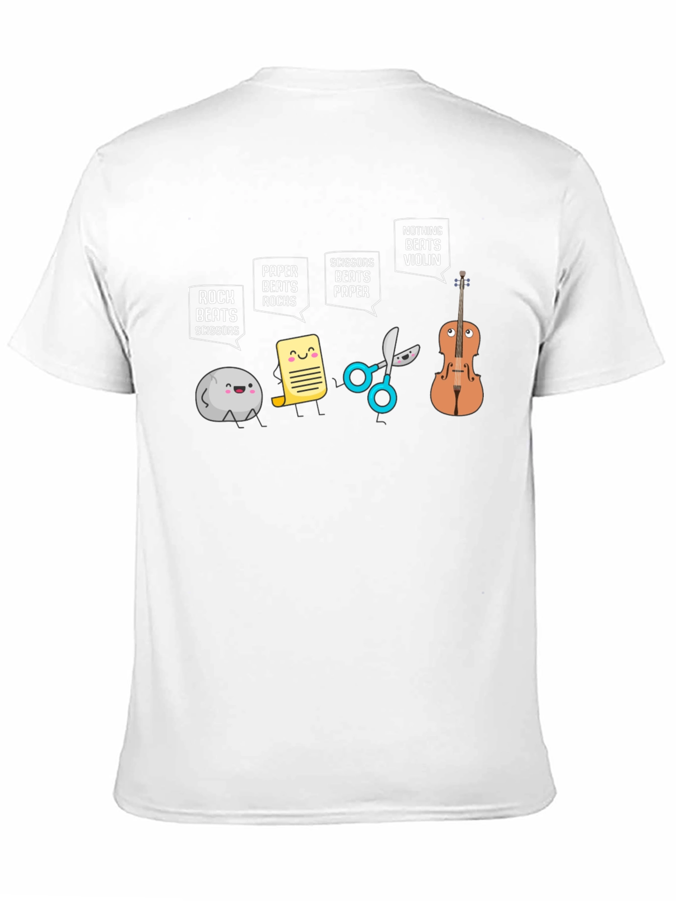 Black Rock Paper Scissors Violin T-Shirt view 11