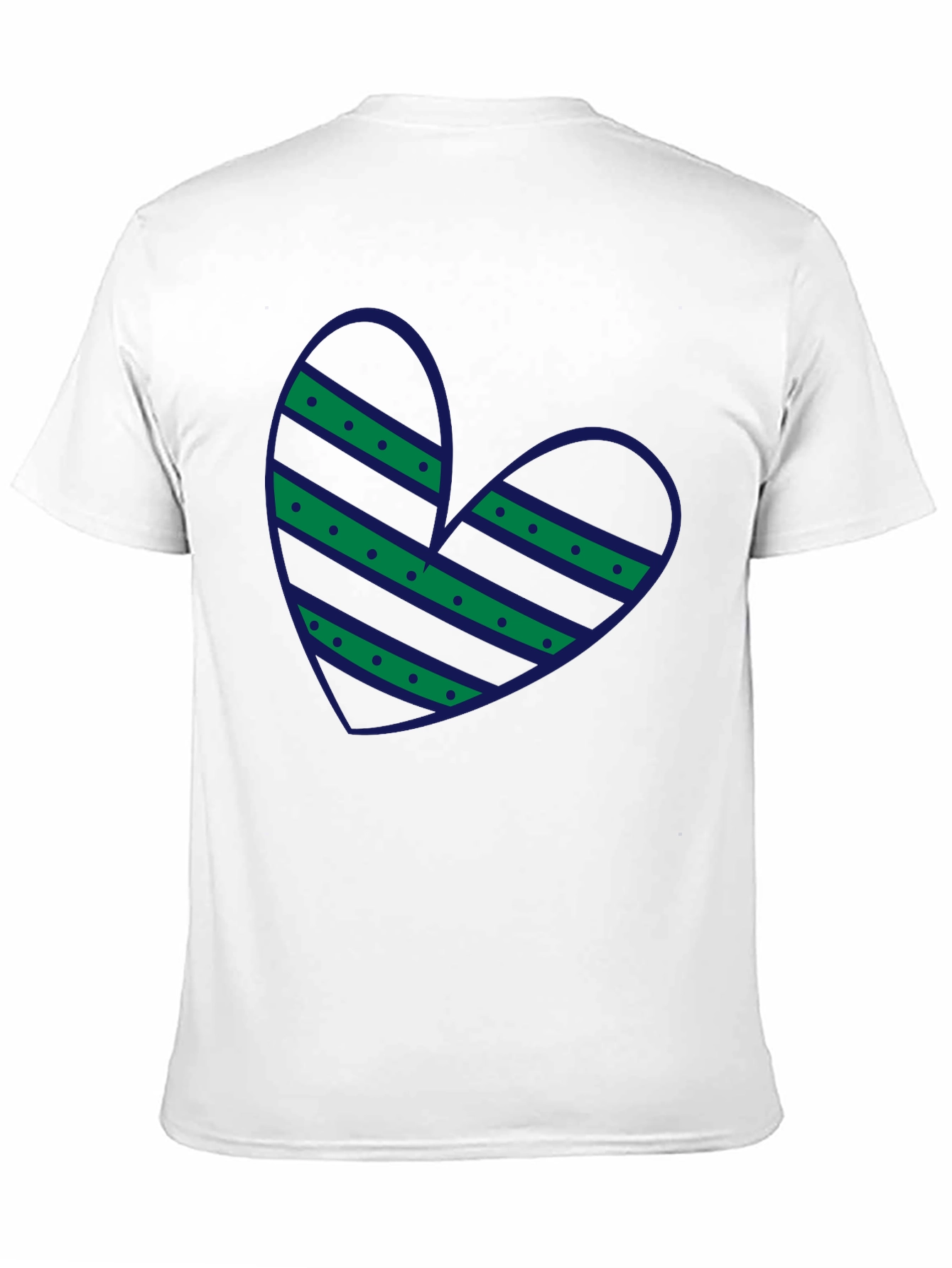 Black Striped Heart Graphic Tee - Casual Black T-Shirt view 11