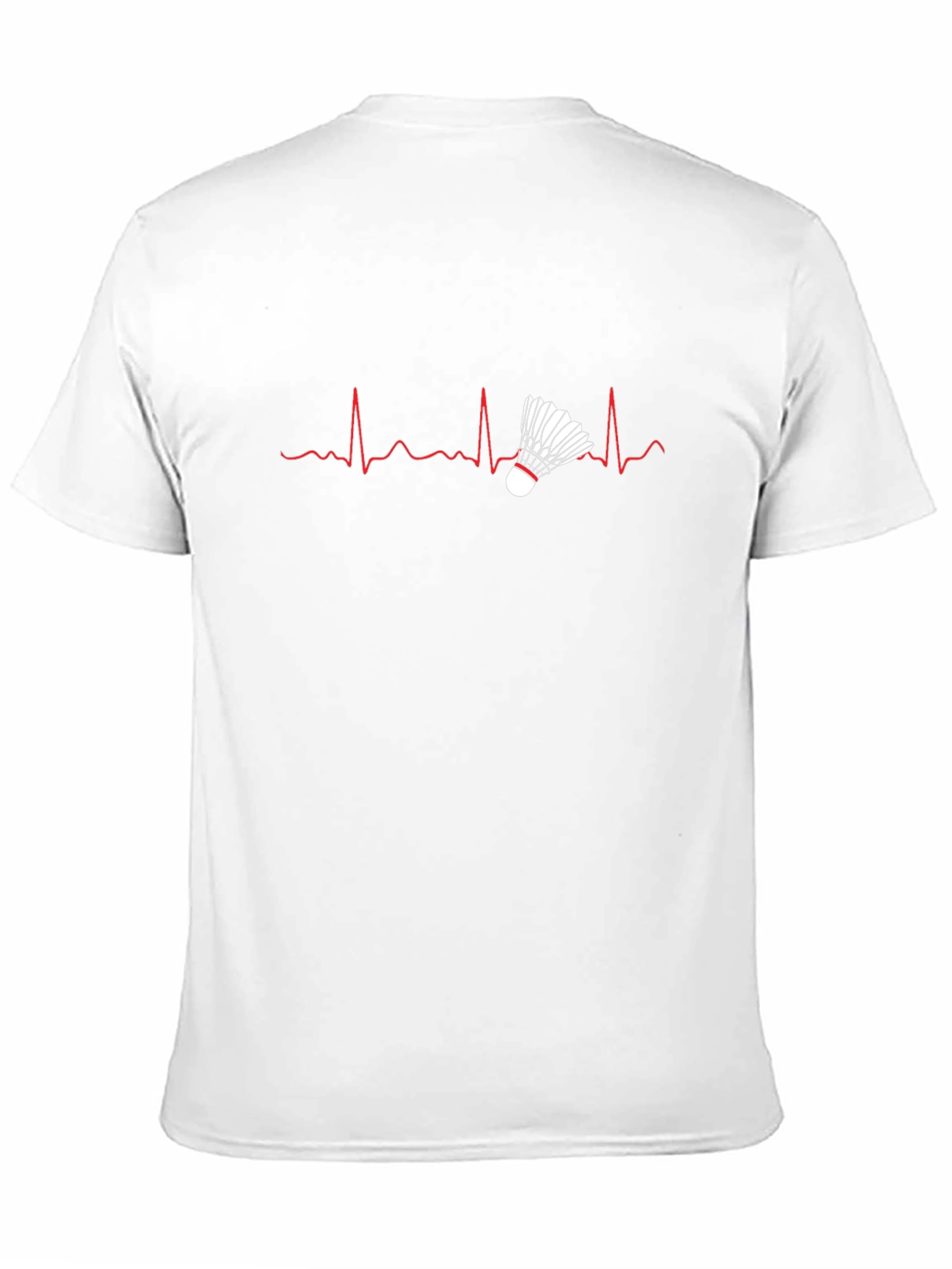 Black Badminton Heartbeat T-Shirt - Sports Tee view 11
