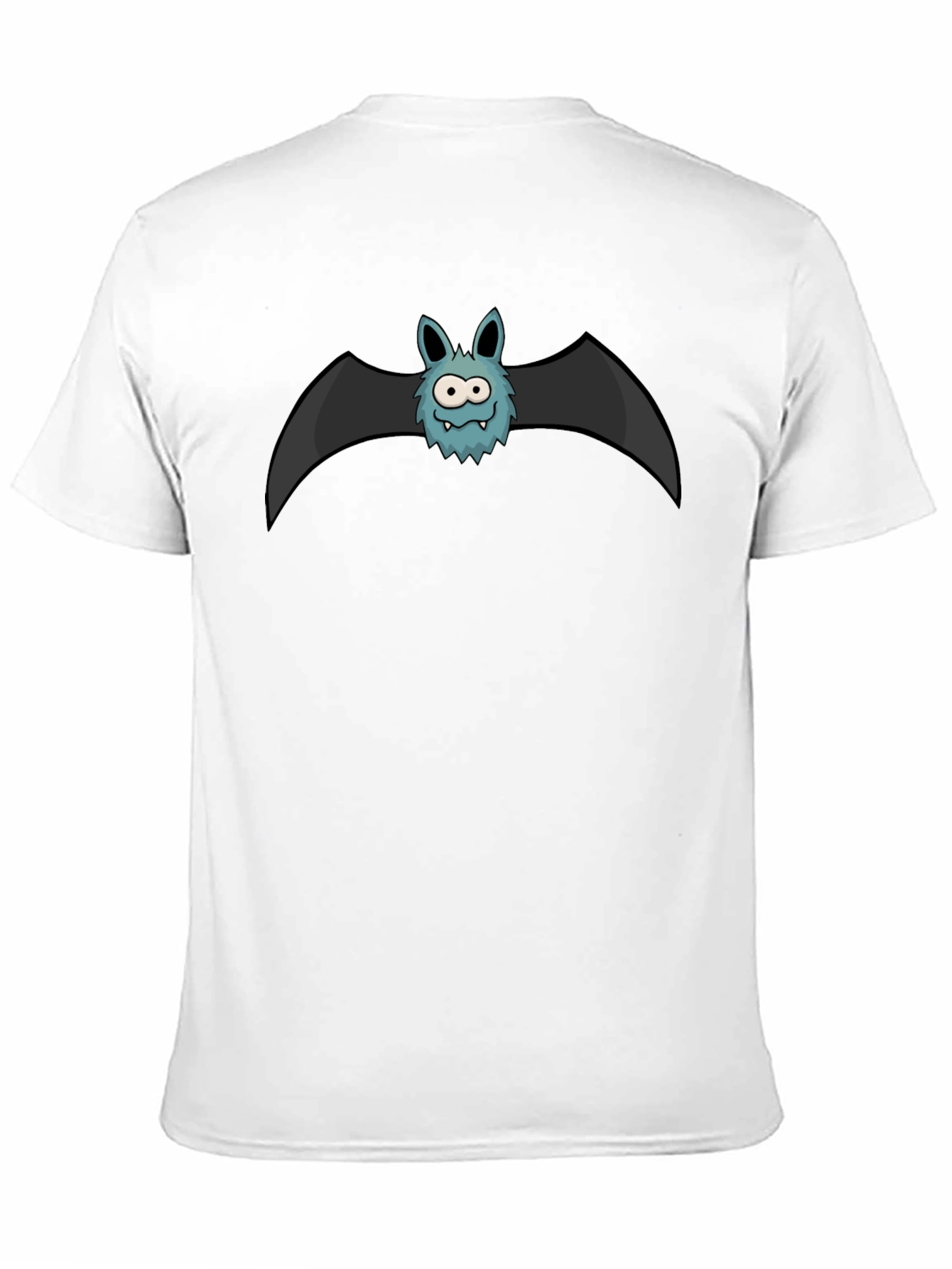 Black Cartoon Bat Graphic Tee - Black Cotton Shirt view 11