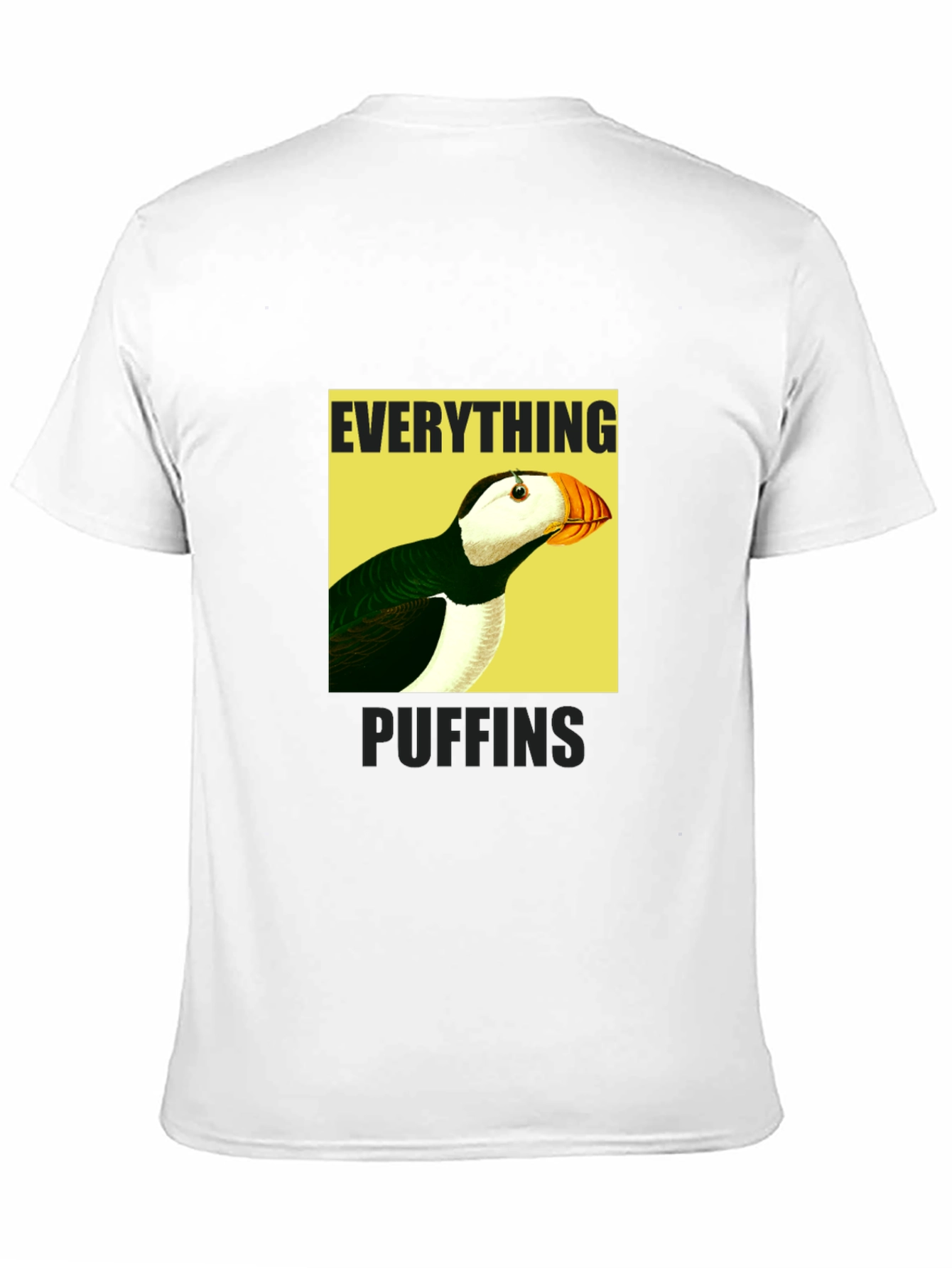 Black Everything Puffin Graphic Tee - Black Cotton T-Shirt view 11