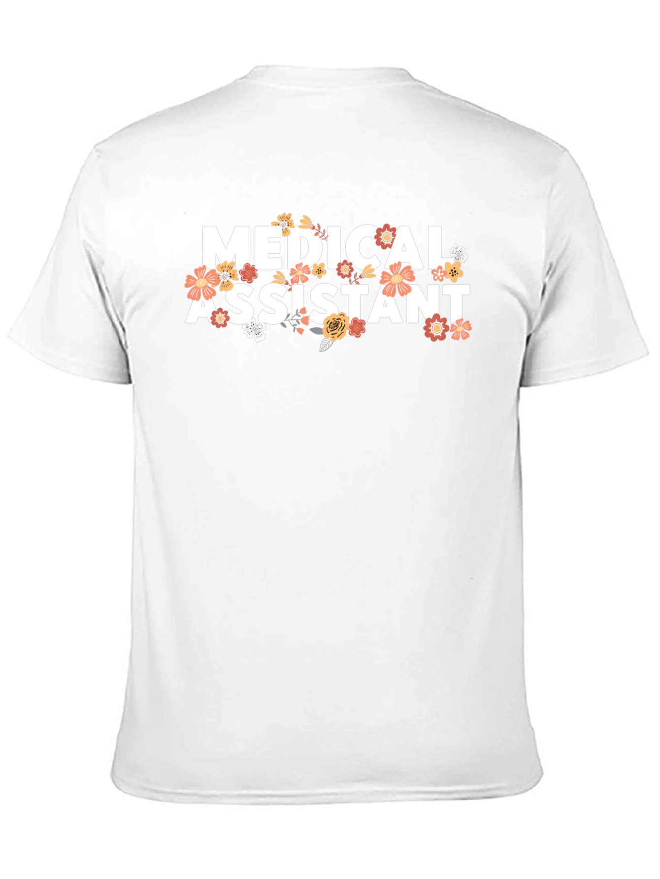 Black Medical Assistant Floral T-Shirt view 11