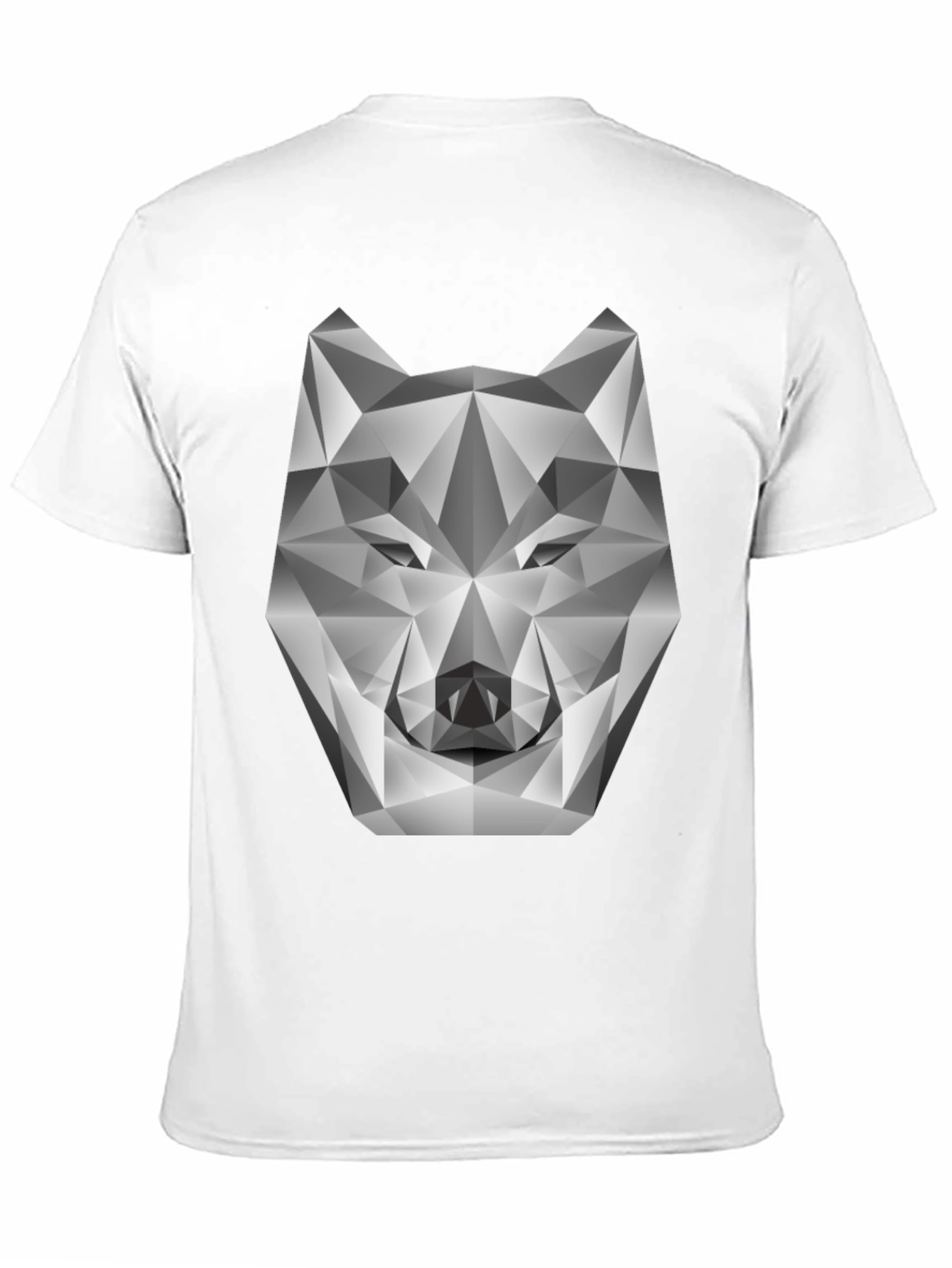 Black Geometric Wolf Head Graphic Tee - Modern Style view 11