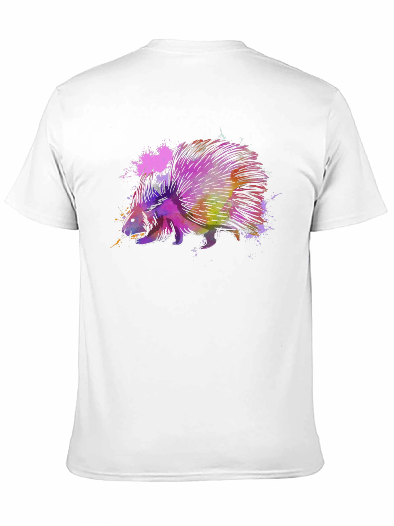 Black Watercolor Porcupine Graphic T-Shirt view 11