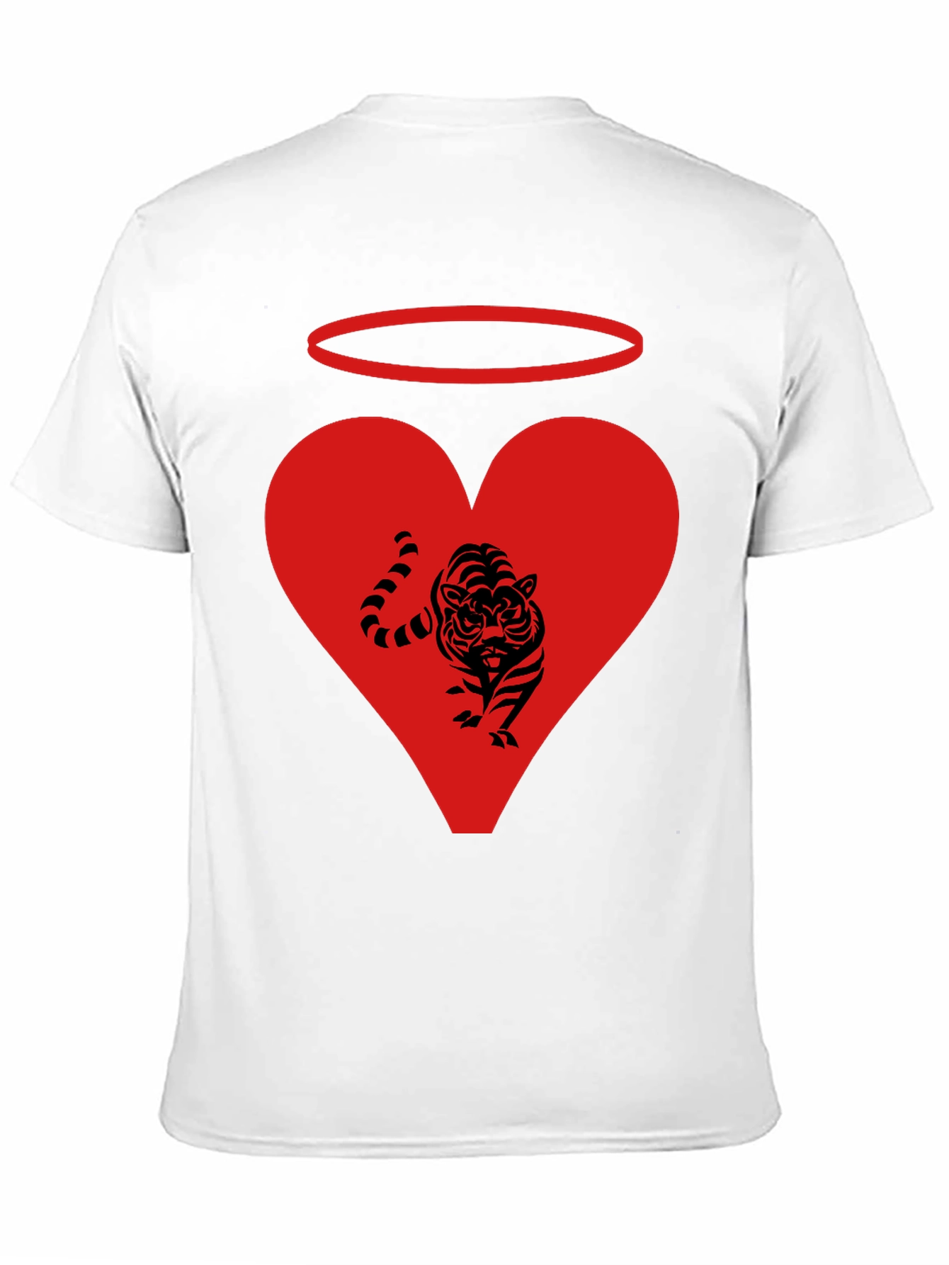 Black Angel Tiger Heart Graphic Tee - Black view 11