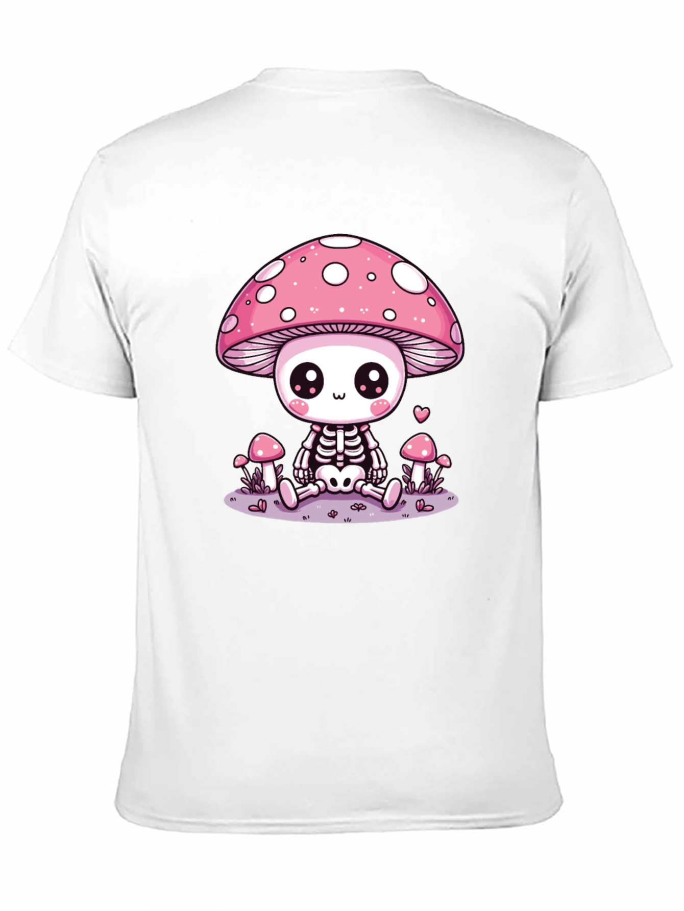 Black Mushroom Skeleton Graphic T-Shirt - Kawaii Aesthetic Tee view 11